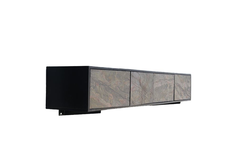 Invicta Interior TV-kast MOUNTAIN SOUL 200cm hangend acacia natuursteenlook zwart - 46112