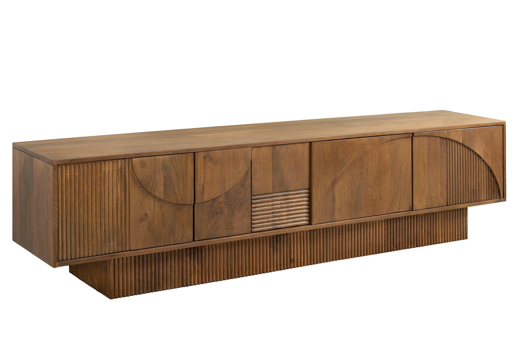 Invicta Interior TV-Bord ART DECO 200cm 3D mangohout gerookte bruine look - 45479