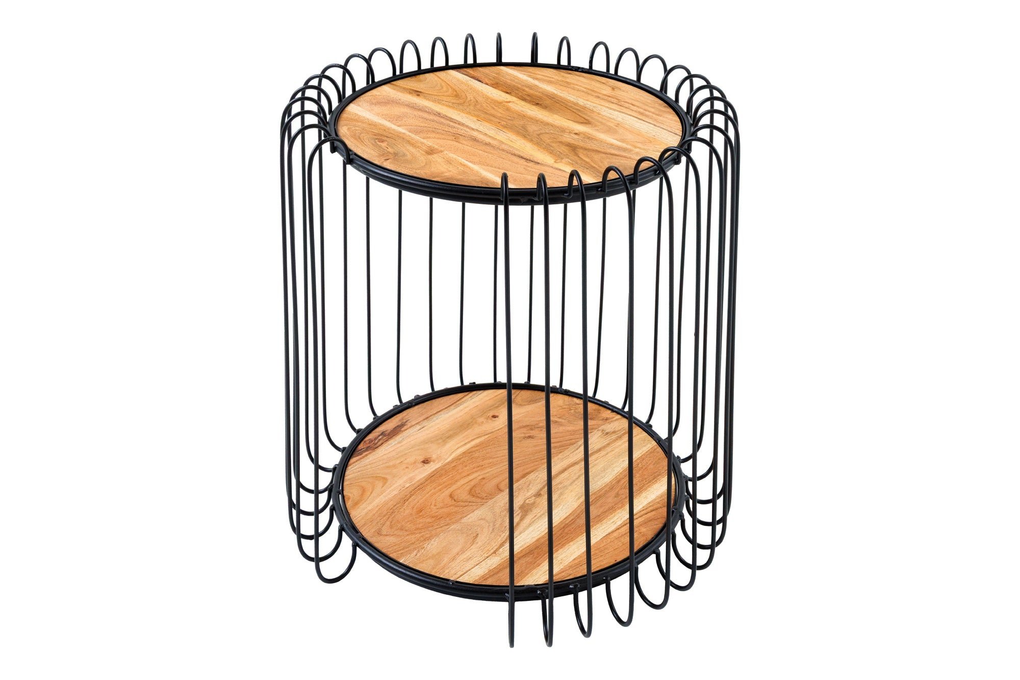 Invicta Interior Bijzettafel TRUE ELEMENTS 50cm frame zwart acaciahout naturel - 45737