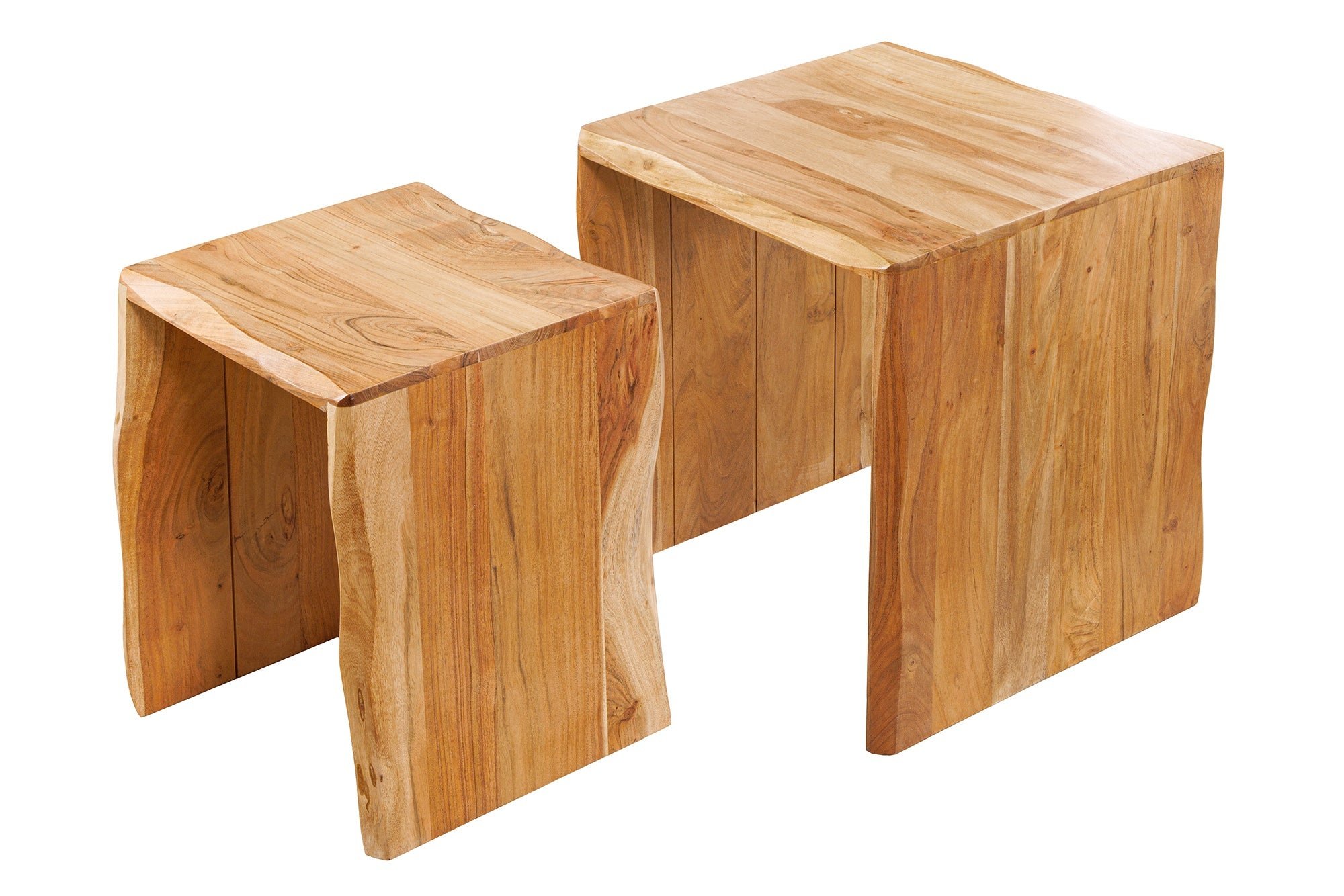 Invicta Interior Bijzettafel MAMMUT 55cm Set van 2 acaciahout naturel - 45762