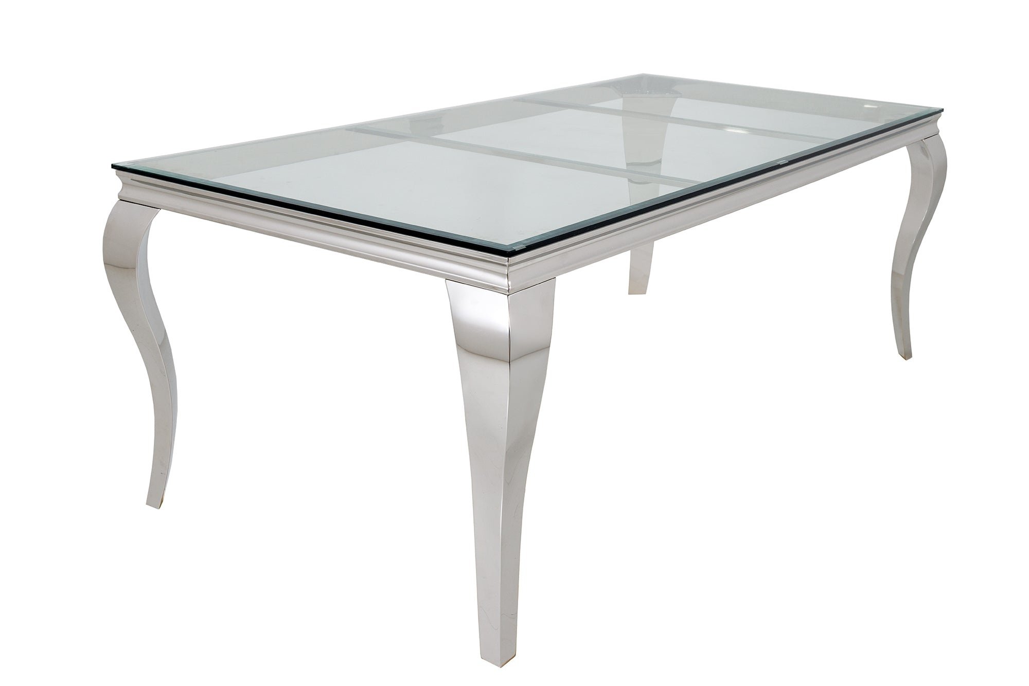 Invicta Interior Eettafel MODERN BAROCK BARRACUDA 200cm chroom incl. glazen blad zonder teakhouten blad - 44363