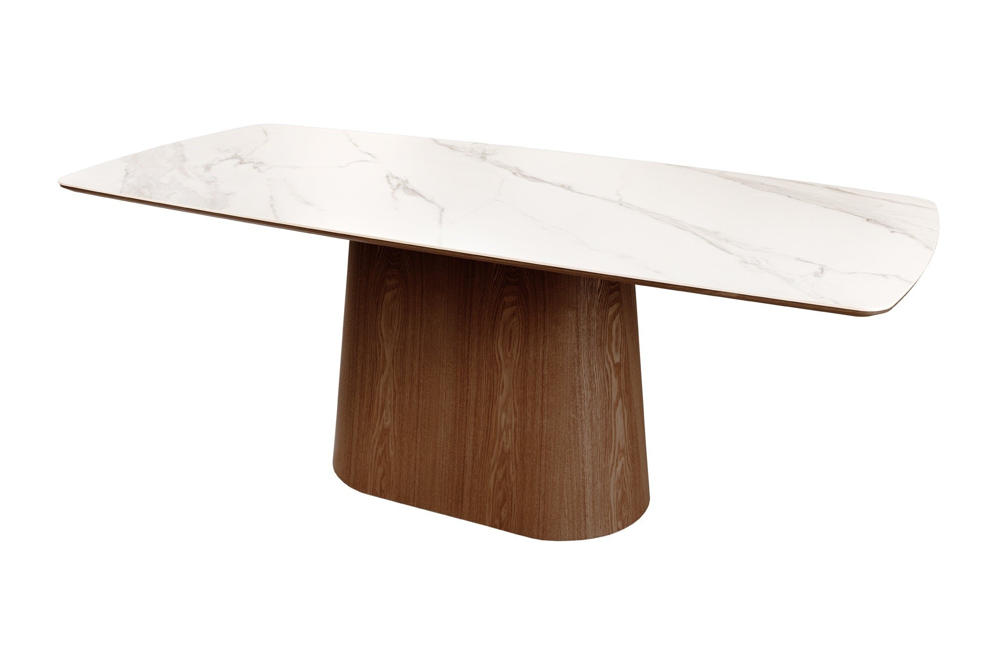 Invicta Interior Eettafel UNIQUE 200cm frame donker notenhout fineer keramiek wit marmeren blad - 45139
