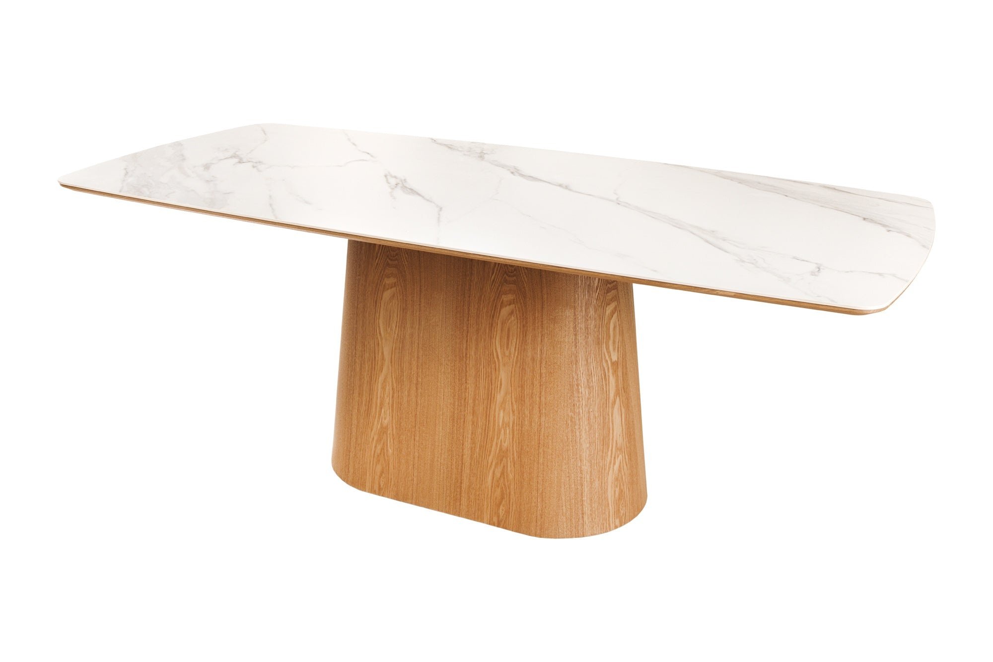 Invicta Interior Eettafel UNIEK 200cm frame eikenhout gefineerd keramiek wit marmeren blad - 45142
