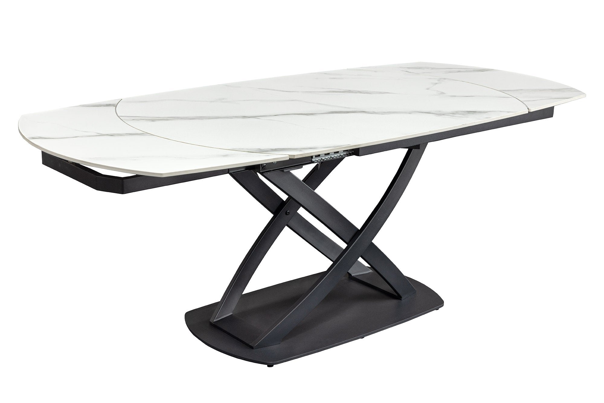 Invicta Interior Eettafel INCEPTION 130-190cm uitschuifbaar ovaal keramisch blad witte marmerlook - 46423