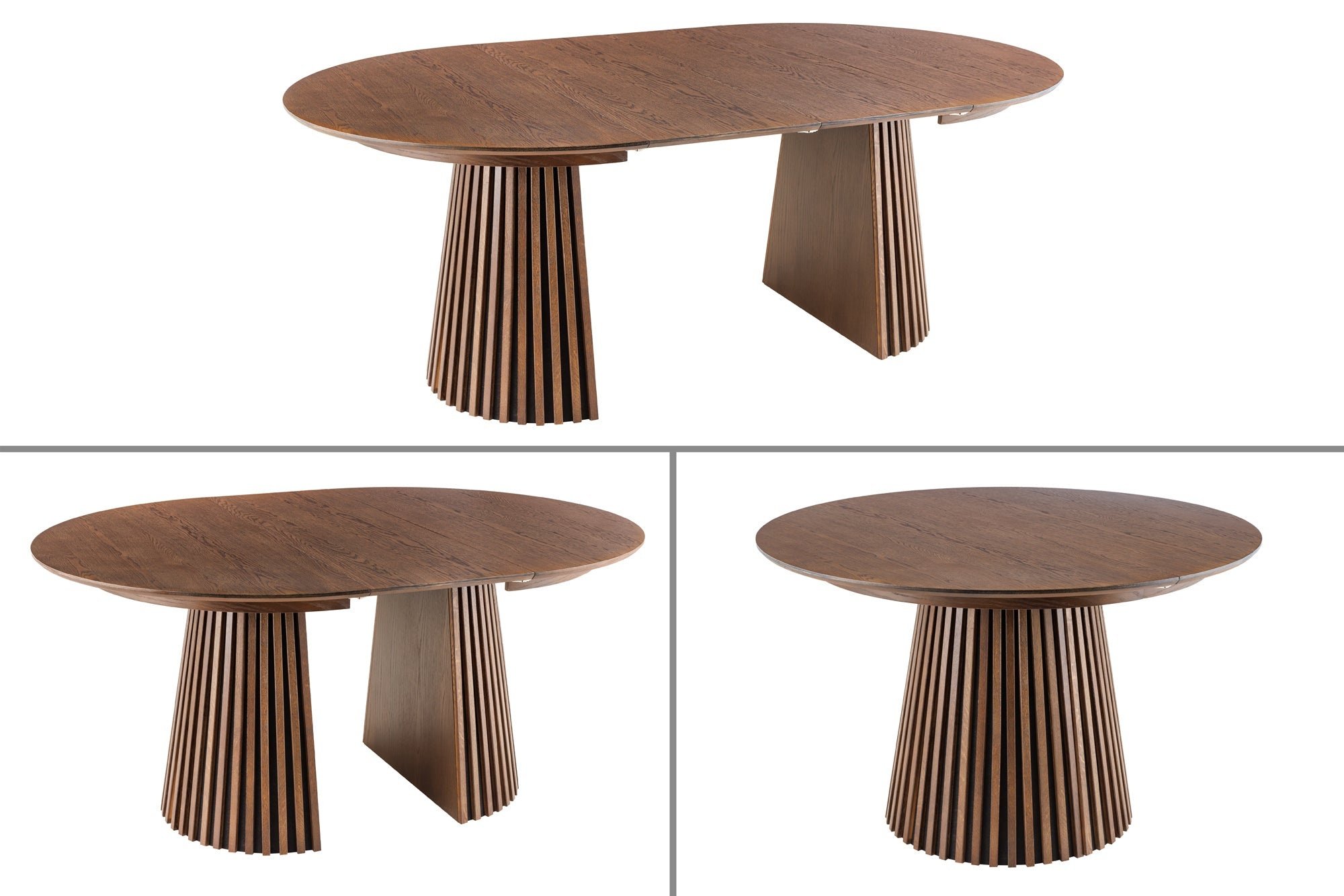 Invicta Interior Eettafel VALHALLA WOOD rond 120-160-200cm eiken donker - 44093