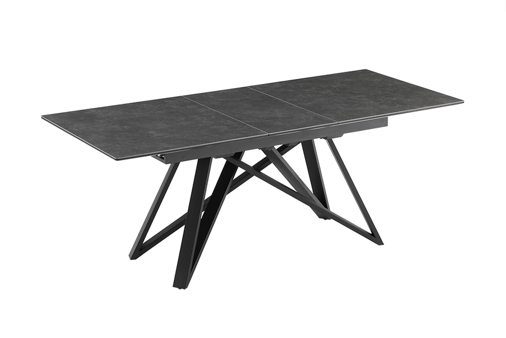 Invicta Interior Eettafel ATLAS 160-200cm uitschuifbaar marmerlook grafiet keramiek gehard glas - 46500