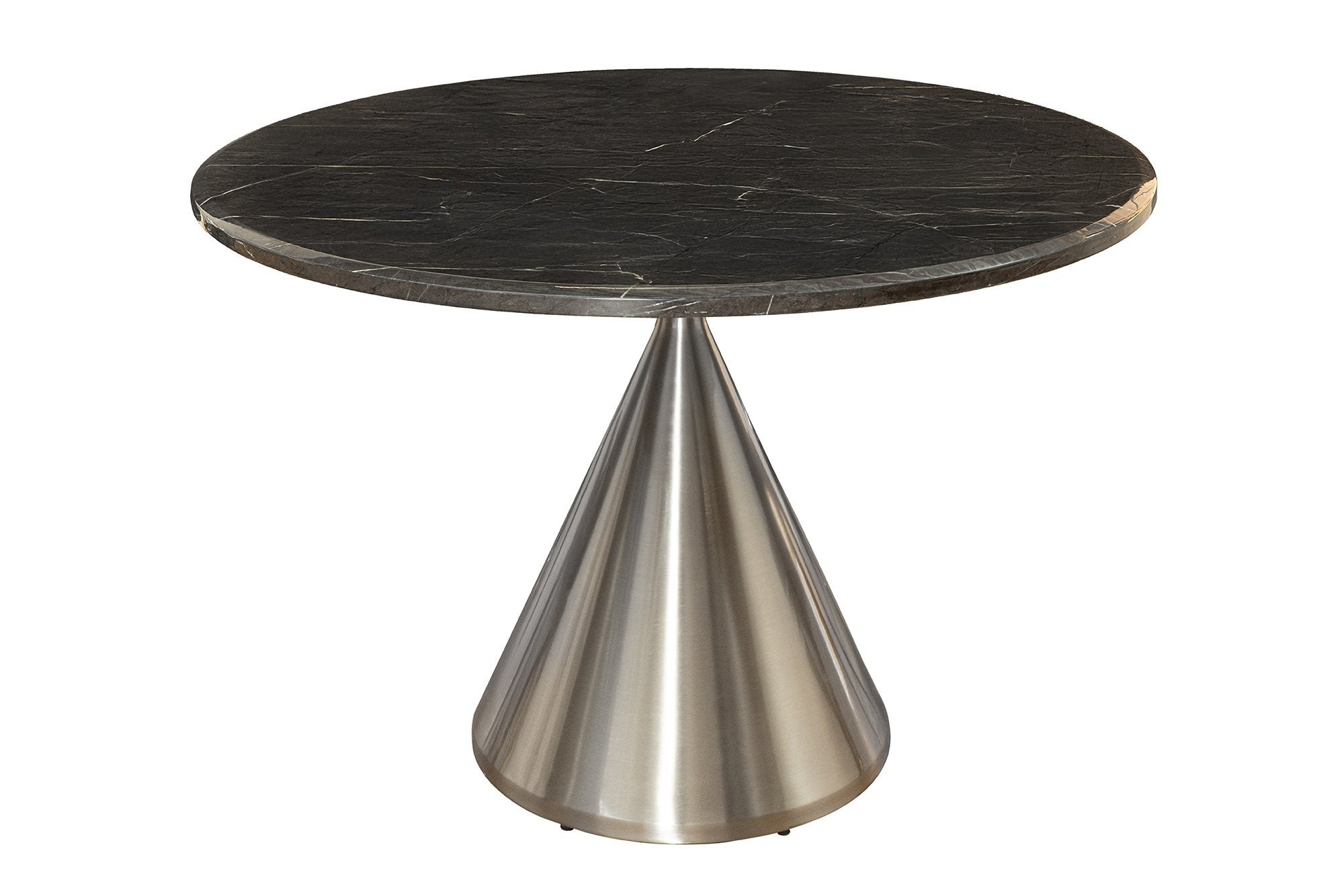 Invicta Interior Eettafel ELEGANCIA 130cm rond frame chroom zwart marmerlook - 45899