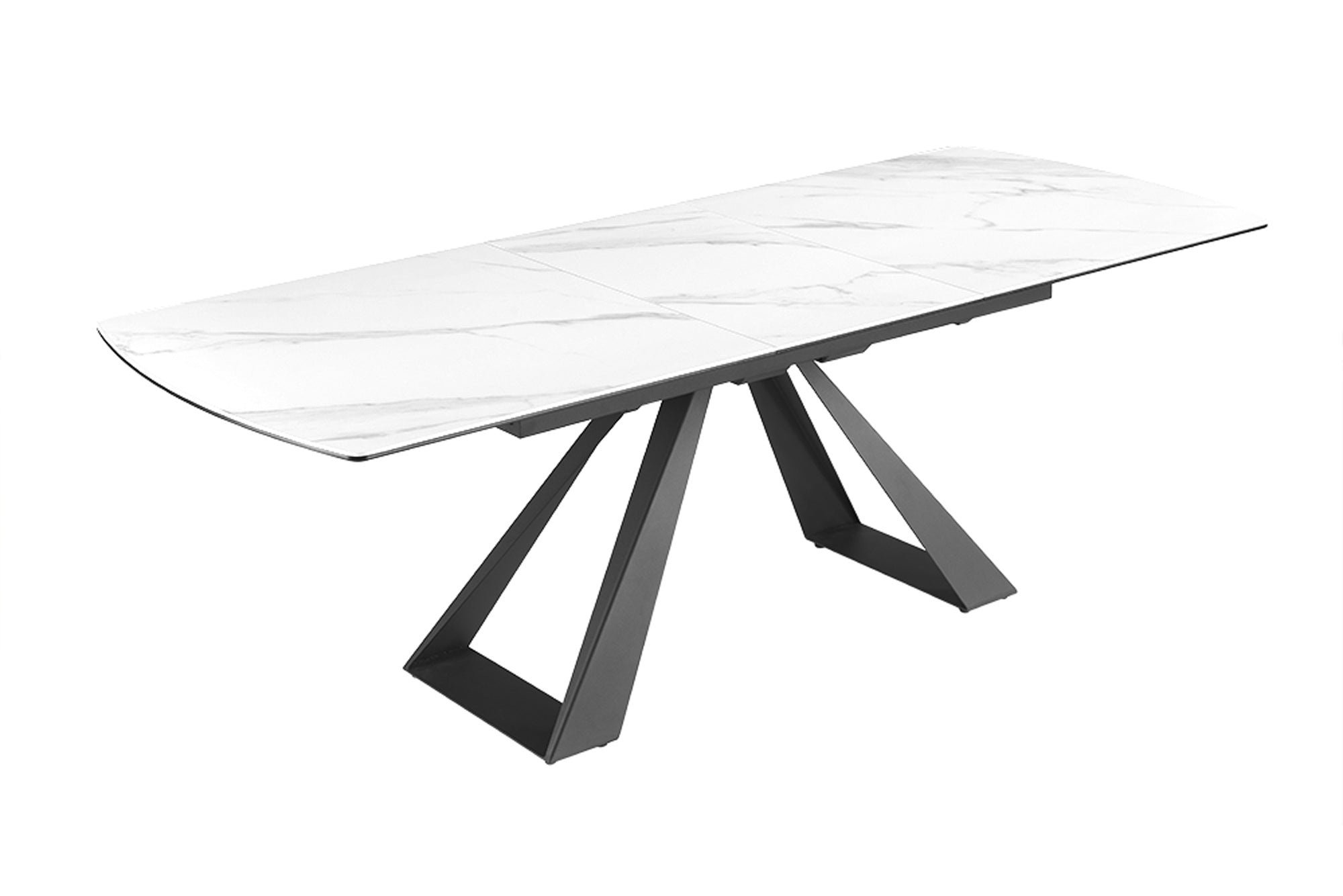 Invicta Interior Eettafel CONCORD 180-230cm uitschuifbaar marmerlook wit keramiek gehard glas - 46498