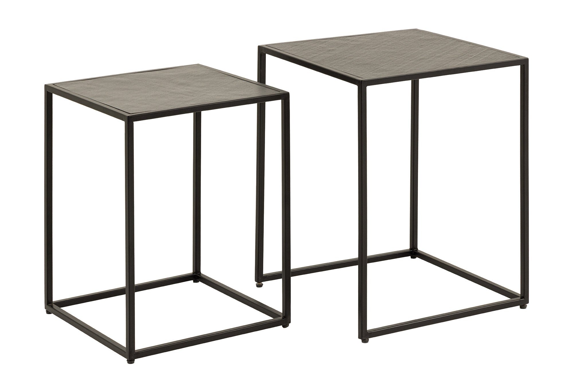 Invicta Interior Salontafel MOUNTAIN SOUL 45/40cm set van 2 marmerlook zwart - 45676