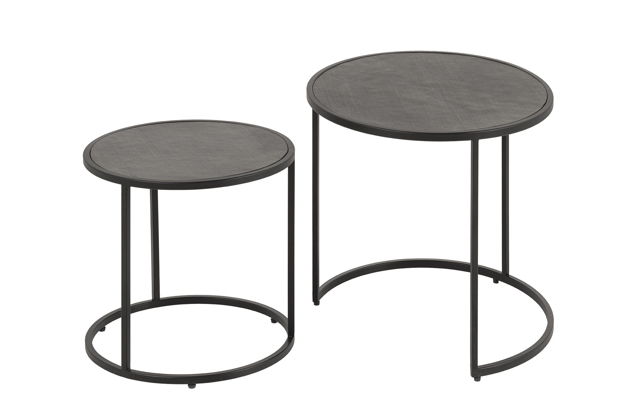 Invicta Interior Salontafel MOUNTAIN SOUL 60/45cm rond set van 2 marmerlook zwart - 45675