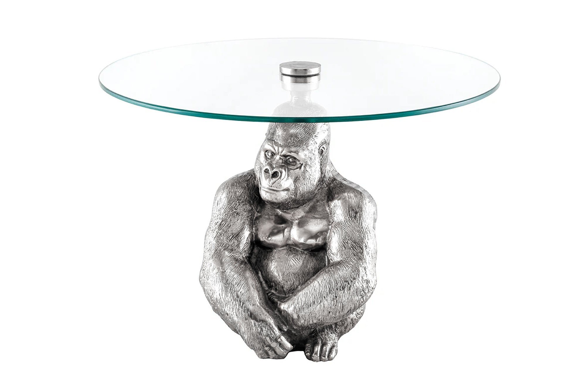 Invicta Interior Salontafel KONG 60cm zilver veiligheidsglas - 45435