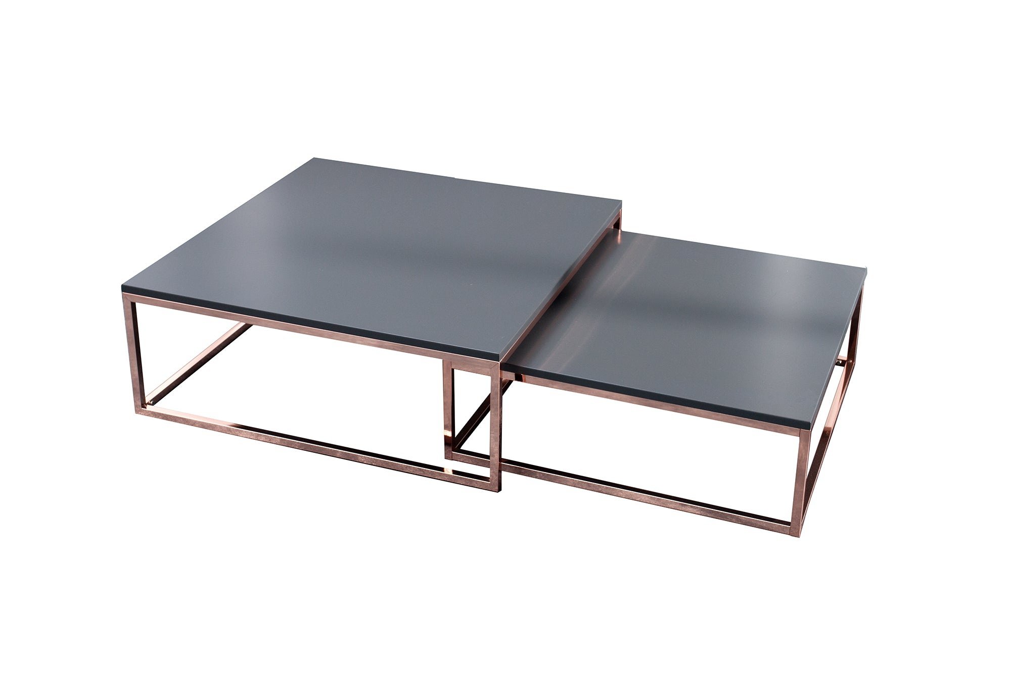 Invicta Interior Salontafel ELEMENTS 65-75cm set van 2 antraciet koper - 37733