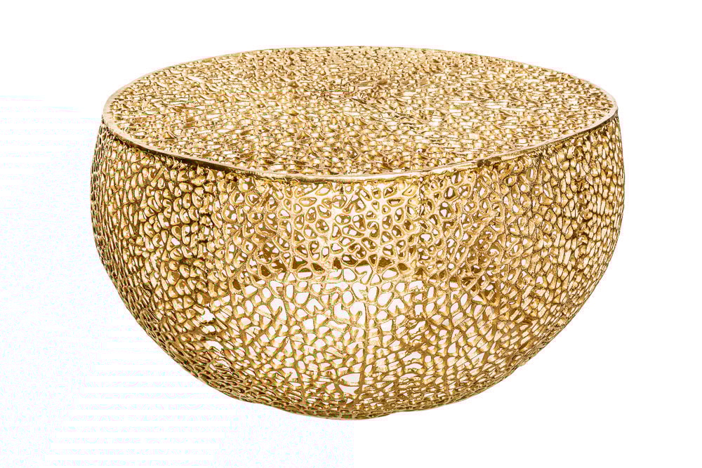 Invicta Interior Salontafel LEAF 80cm metaal goud handgemaakt - 38940