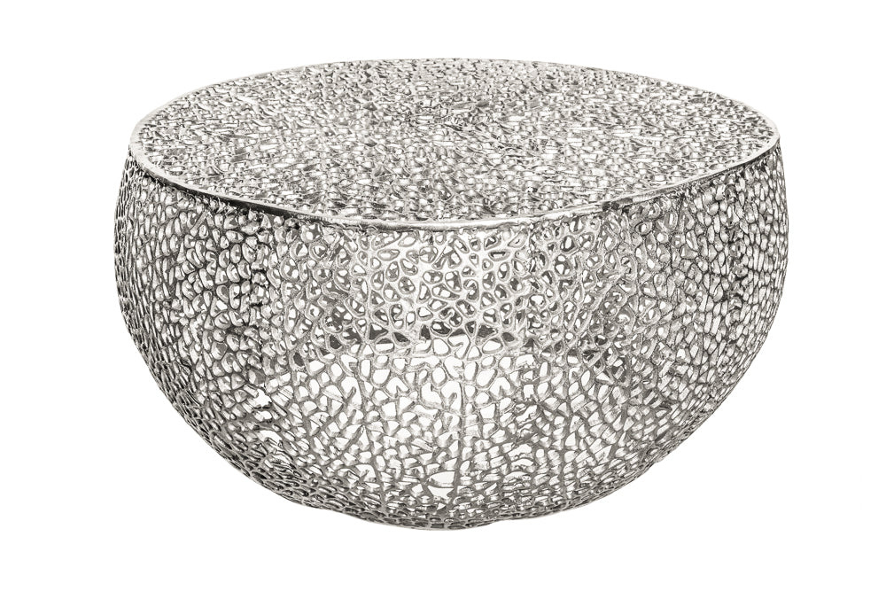 Invicta Interior Salontafel LEAF 80cm metaal zilver handgemaakt - 38941