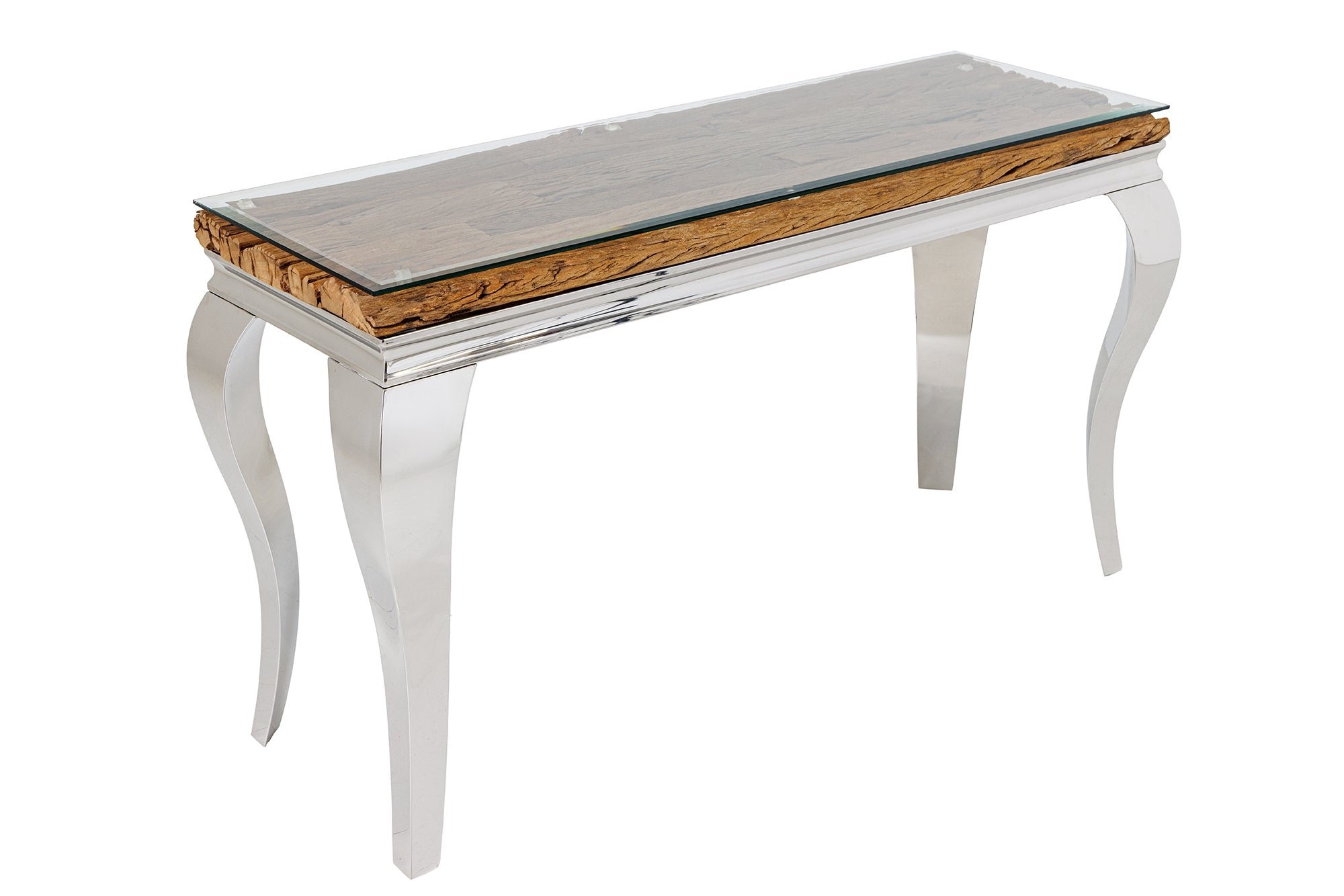 Invicta Interior Console MODERN BAROCK BARRACUDA 140cm chroom incl. glazen blad zonder teakhouten blad - 44364