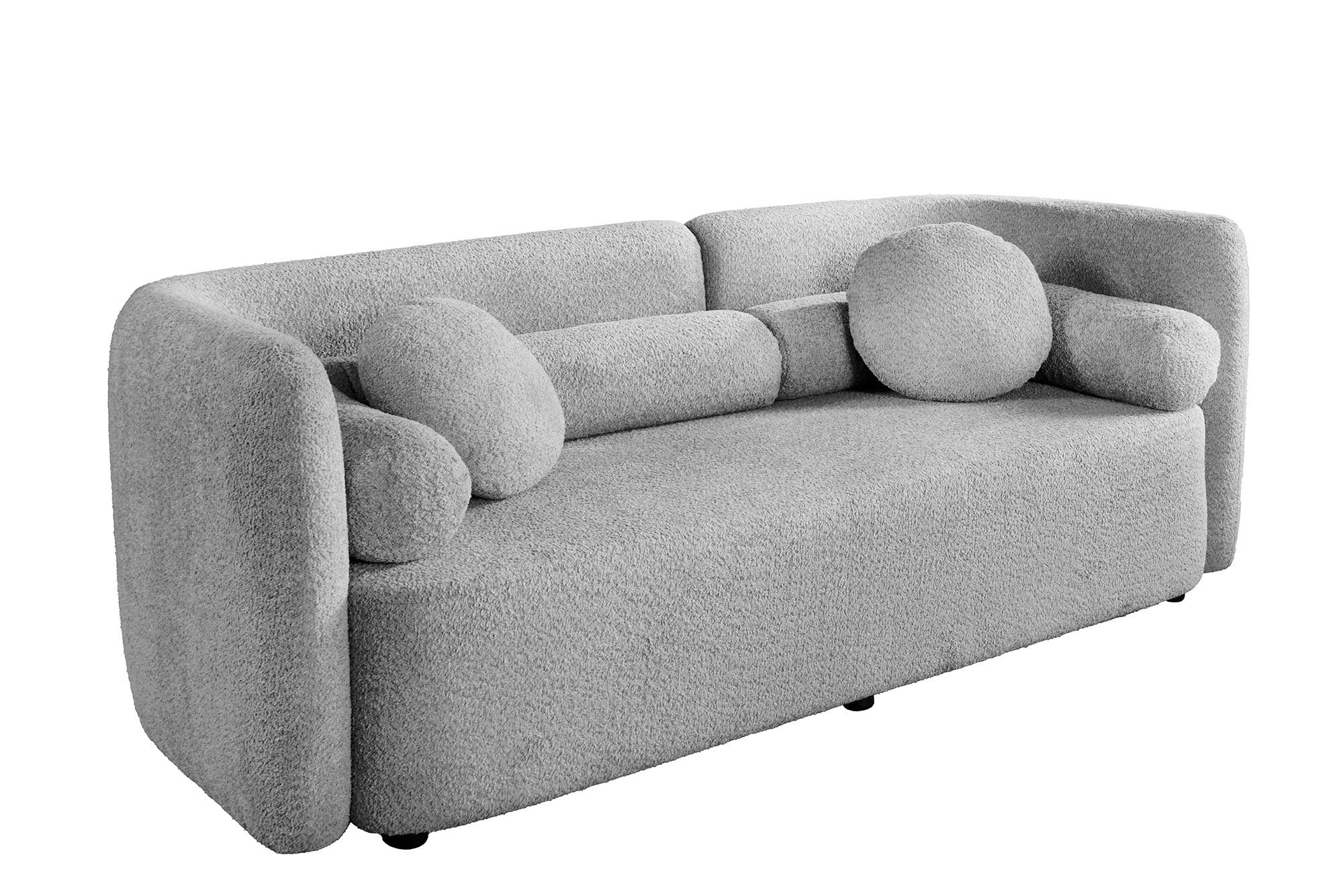 Invicta Interior Bank ART DECO 200cm 3-zits bouclé grijs - 44508