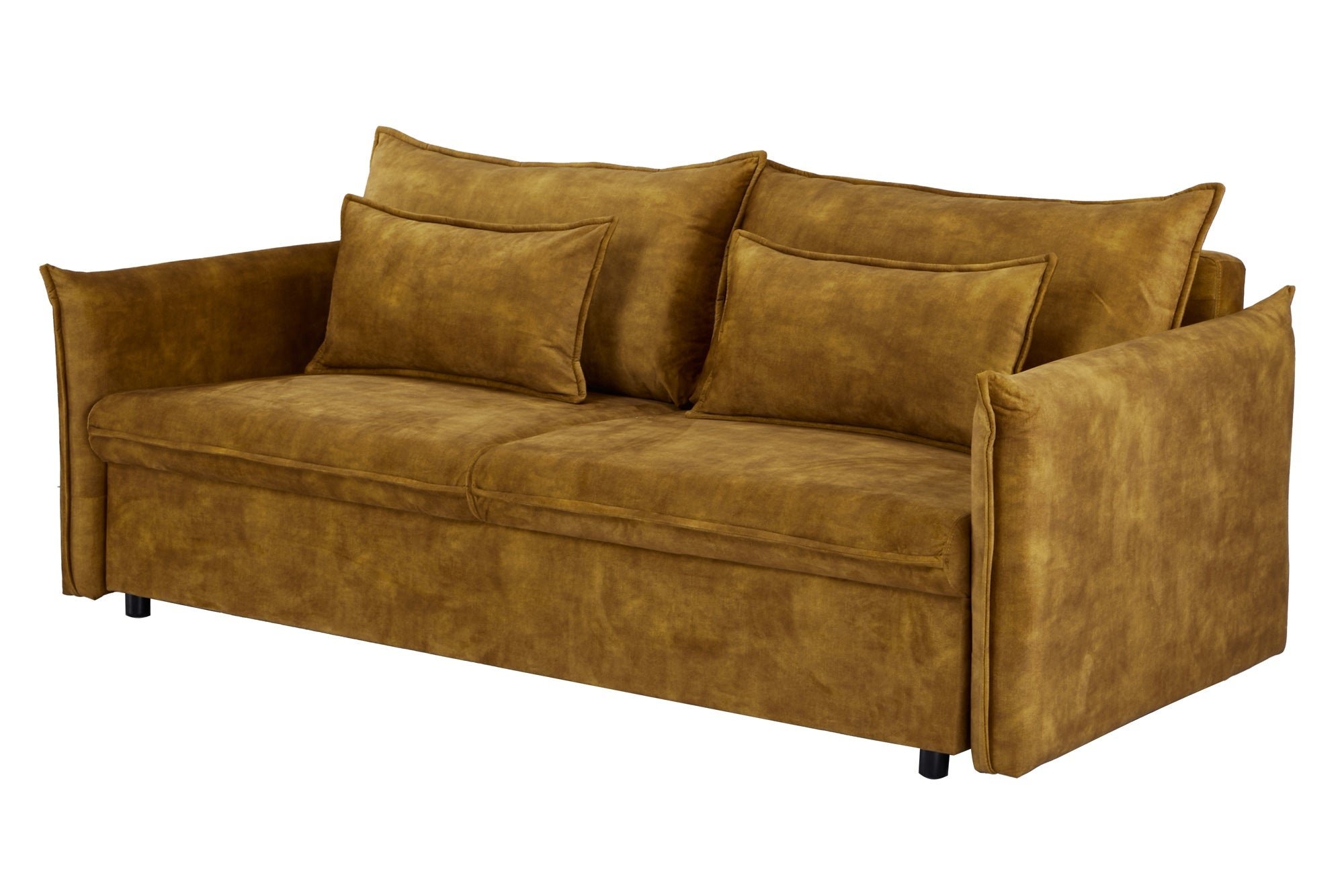 Invicta Interior Slaapbank APPARTEMENT 215cm 3-zits fluweel mosterdgeel - 47134