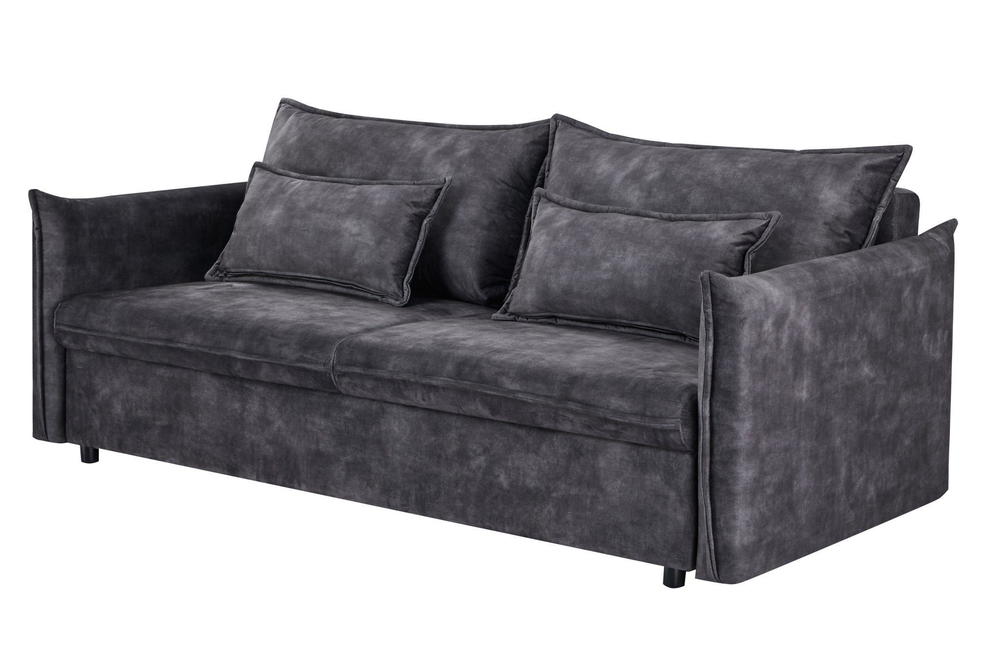 Invicta Interior Slaapbank APPARTEMENT 215cm 3-zits fluweel grijs - 47133