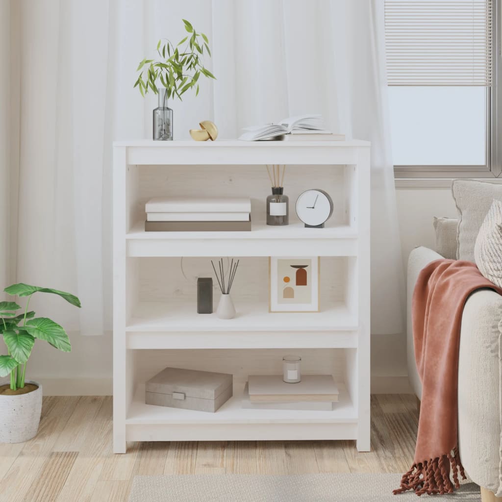 vidaXL Boekenkast 80x35x97 cm massief grenenhout wit