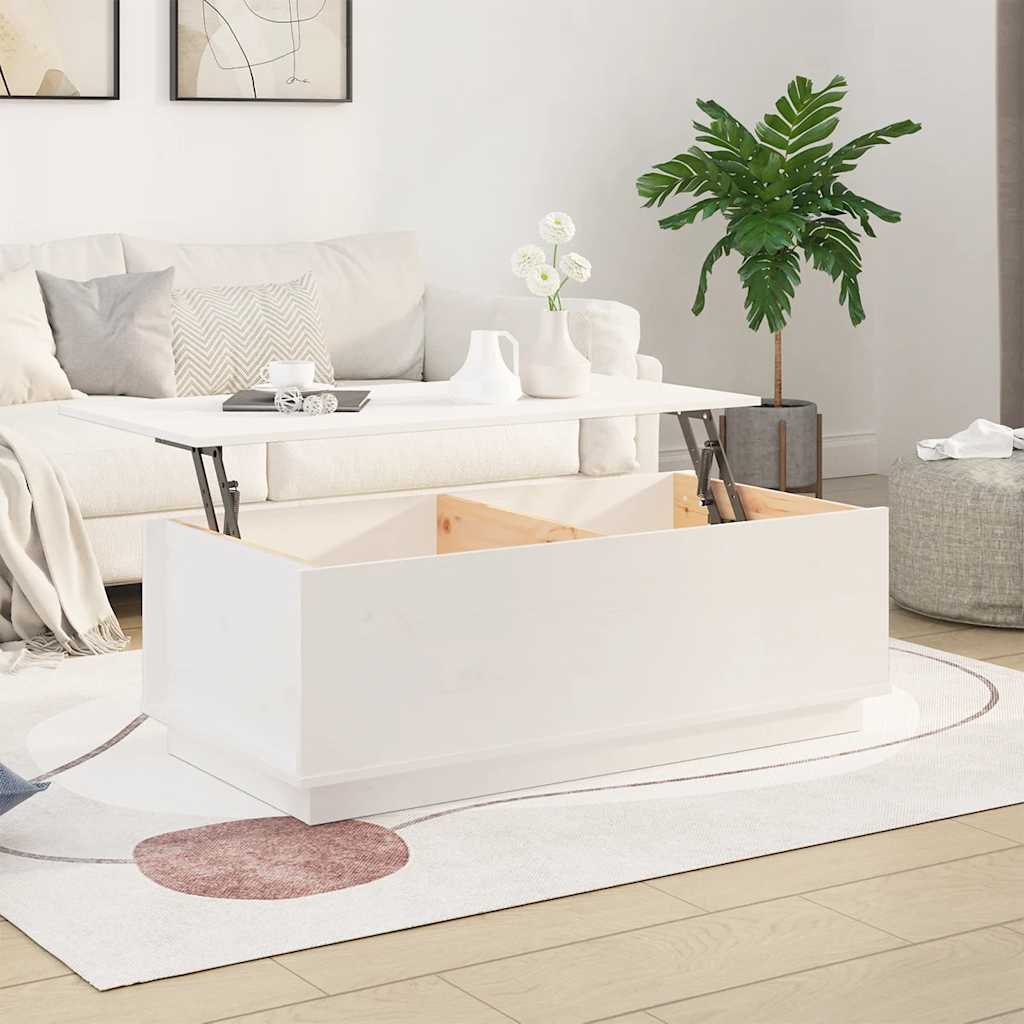 vidaXL Salontafel 100x50x35 cm massief grenenhout wit
