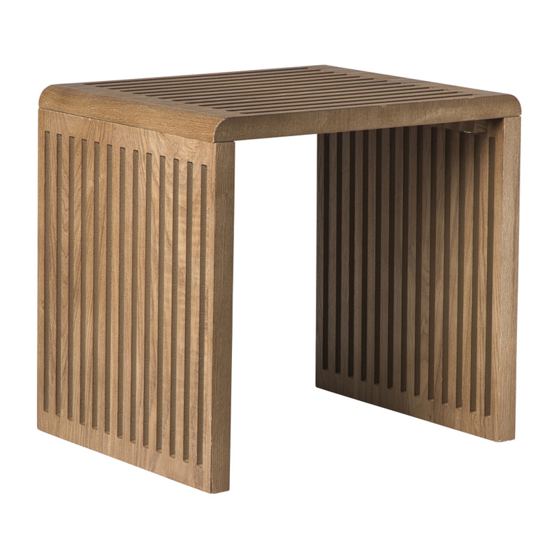 Xenos Bijzettafel Japandi groot - bruin - 40x42x35 cm