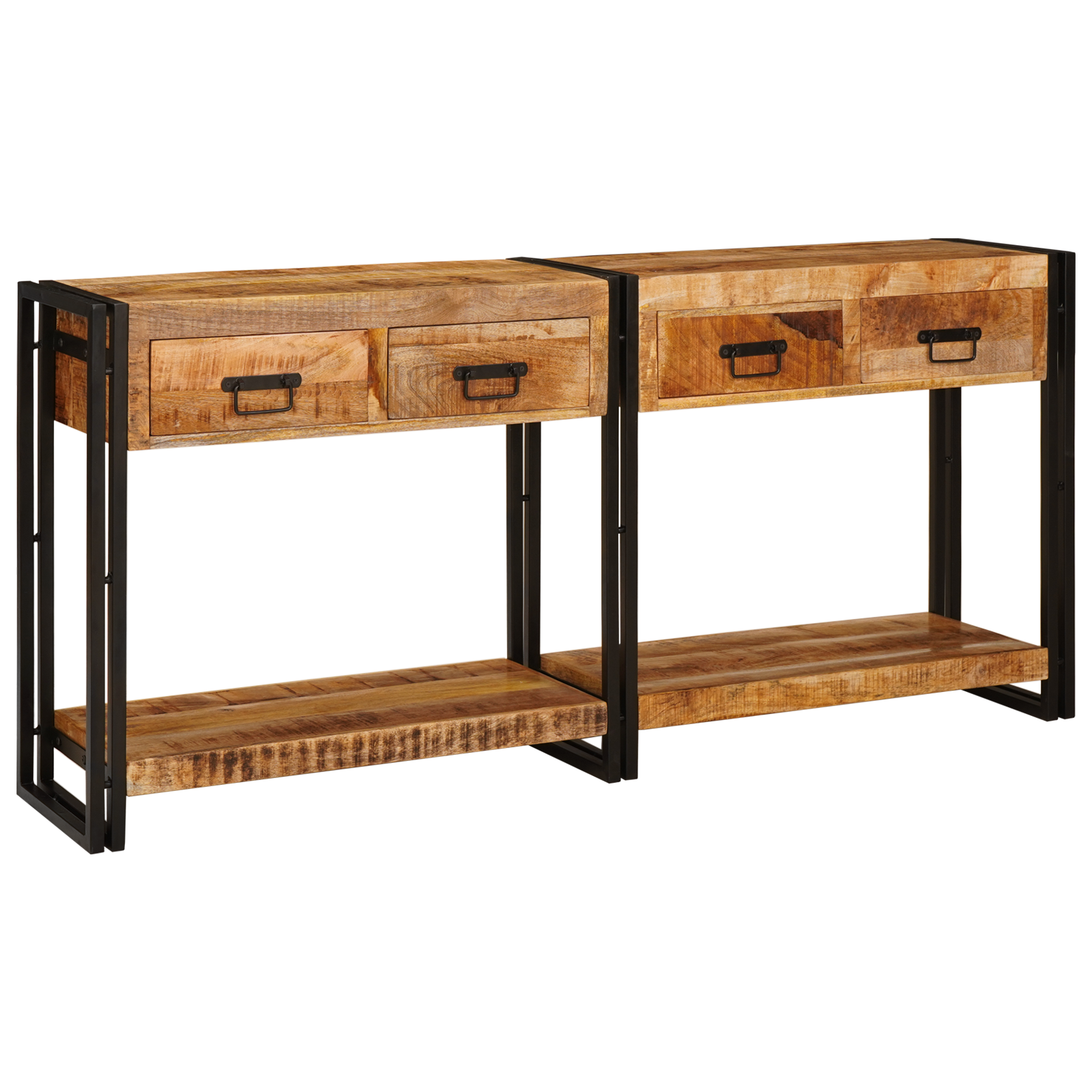 vidaXL Wandtafels 2 pcs Bruin 160 x 33 x 75 cm Massief Acaciahout