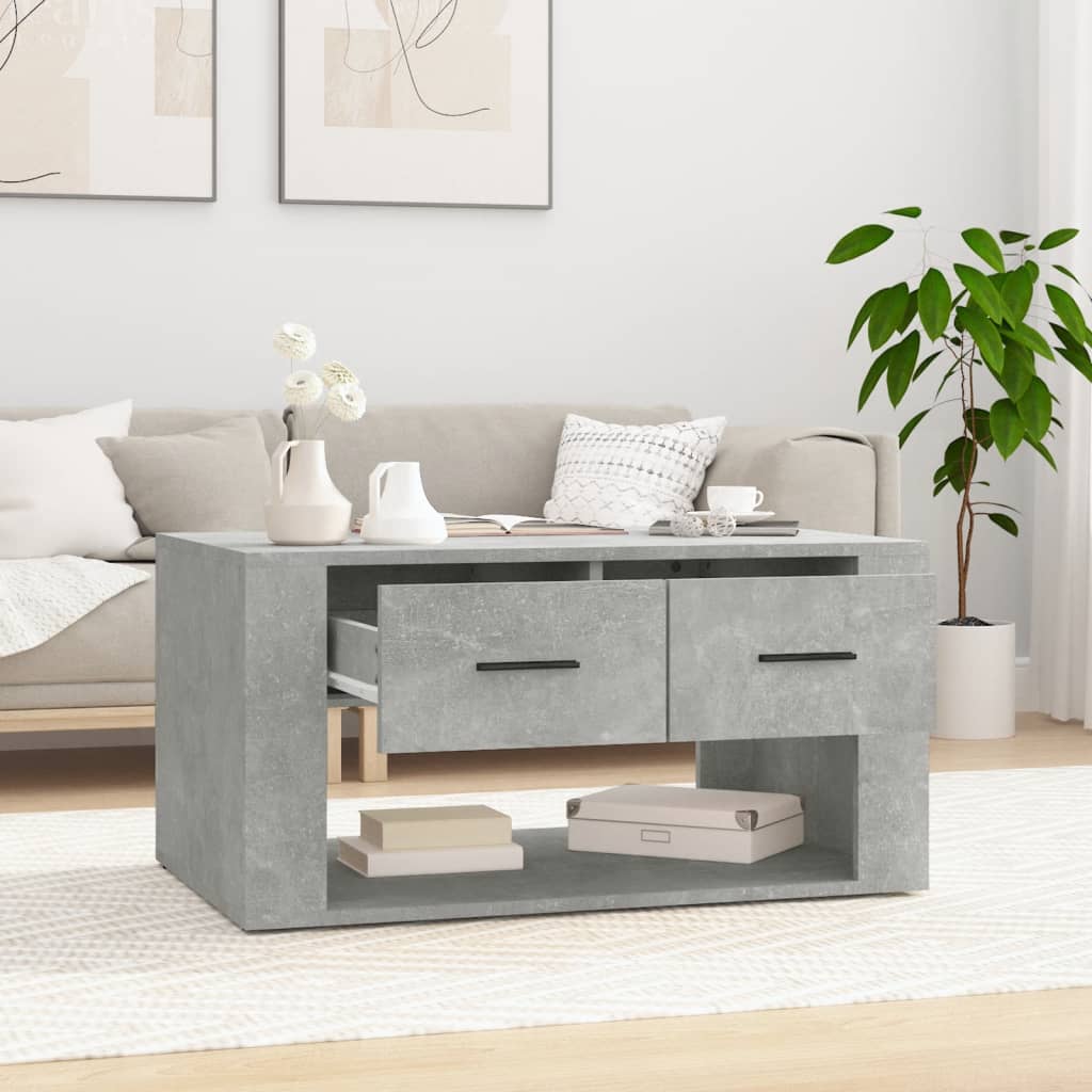 vidaXL Salontafel 80x50x40 cm bewerkt hout betongrijs