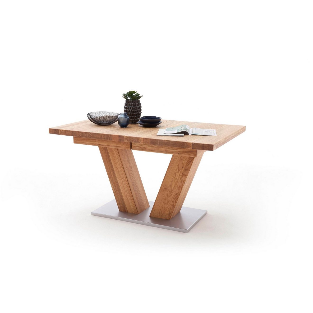 MCA furniture Eettafel Managua A Eettafel massief hout uittrekbaar