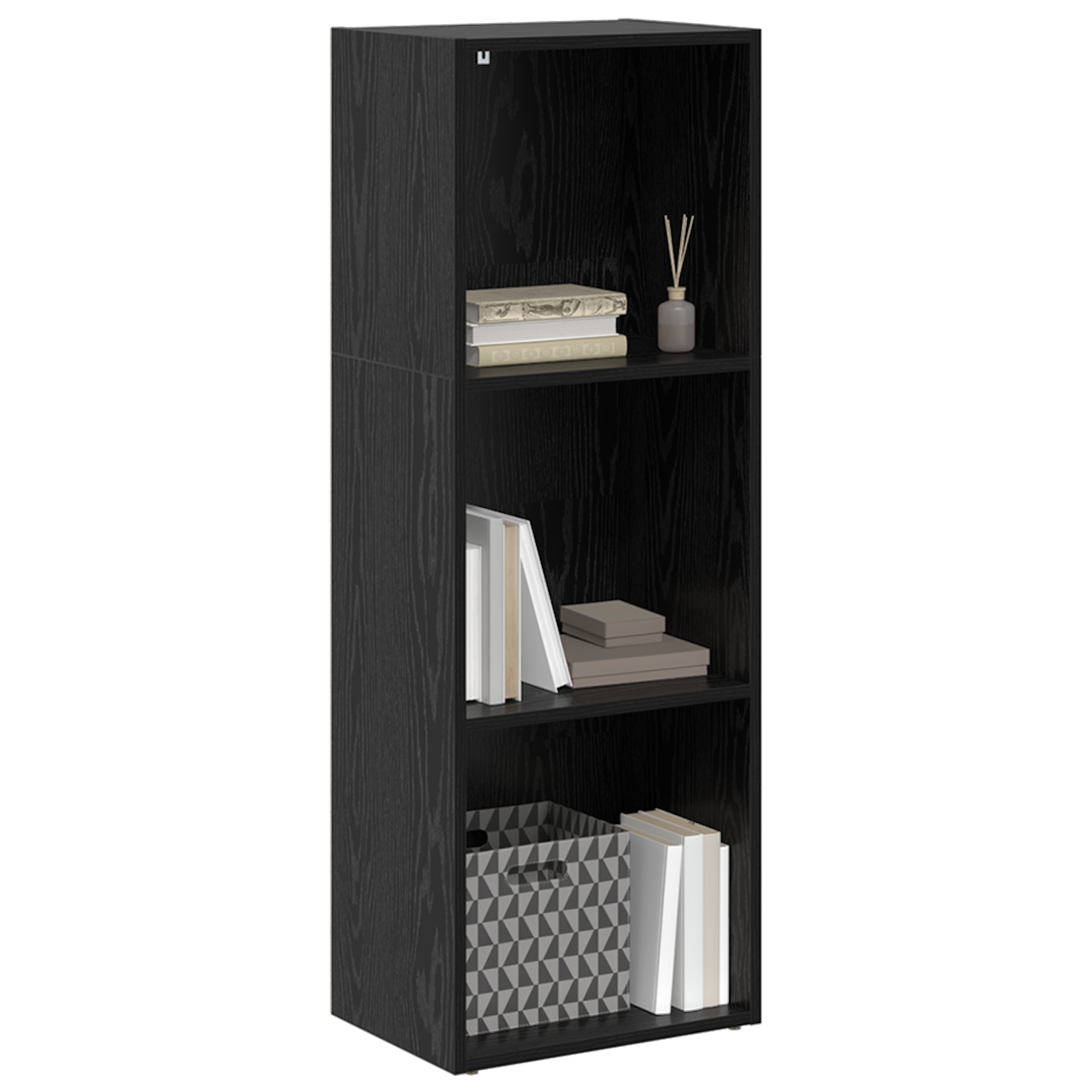 vidaXL Boekenkast Zwart eiken 40 x 30 x 114 cm Bewerkt hout