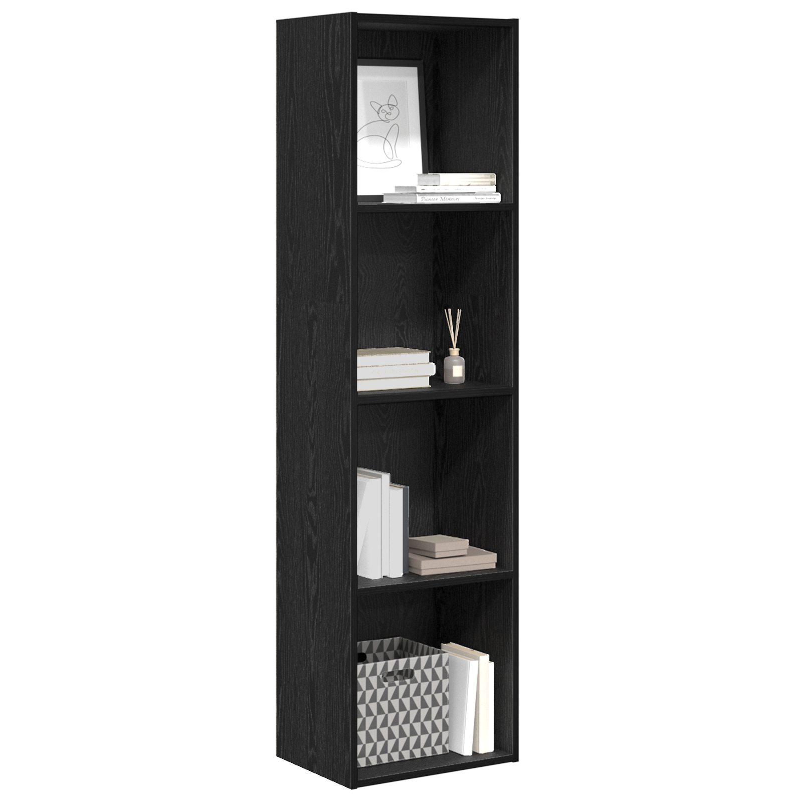 vidaXL Boekenkast Zwart eiken 40 x 30 x 152 cm Bewerkt hout