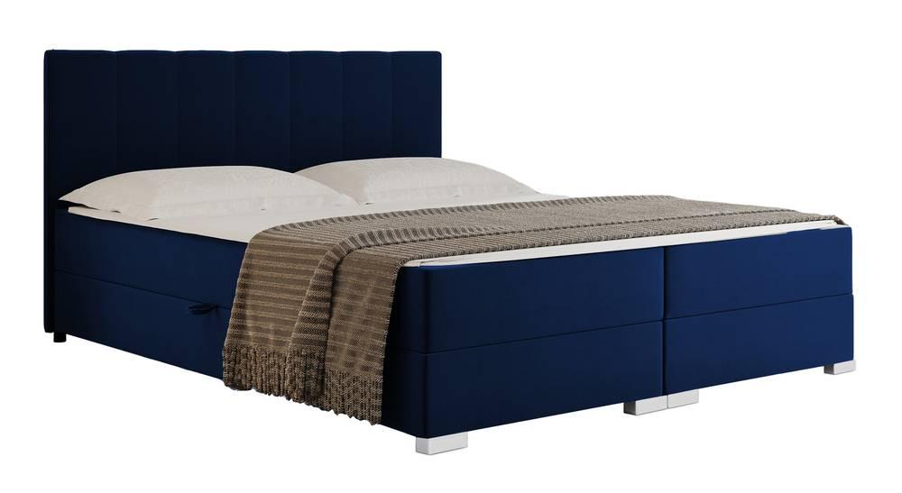 NADUVI Collection Boxspring Jaya 180x200 cm fluweel incl topper en opbergvak | 