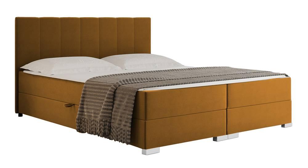 NADUVI Collection Boxspring Jaya 180x200 cm fluweel incl topper en opbergvak | 