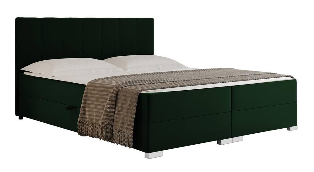 NADUVI Collection Boxspring Jaya 180x200 cm fluweel incl topper en opbergvak | 