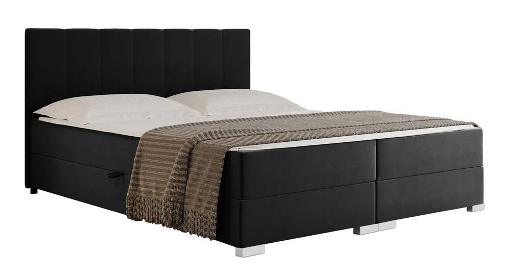 NADUVI Collection Boxspring Jaya 180x200 cm fluweel incl topper en opbergvak | 