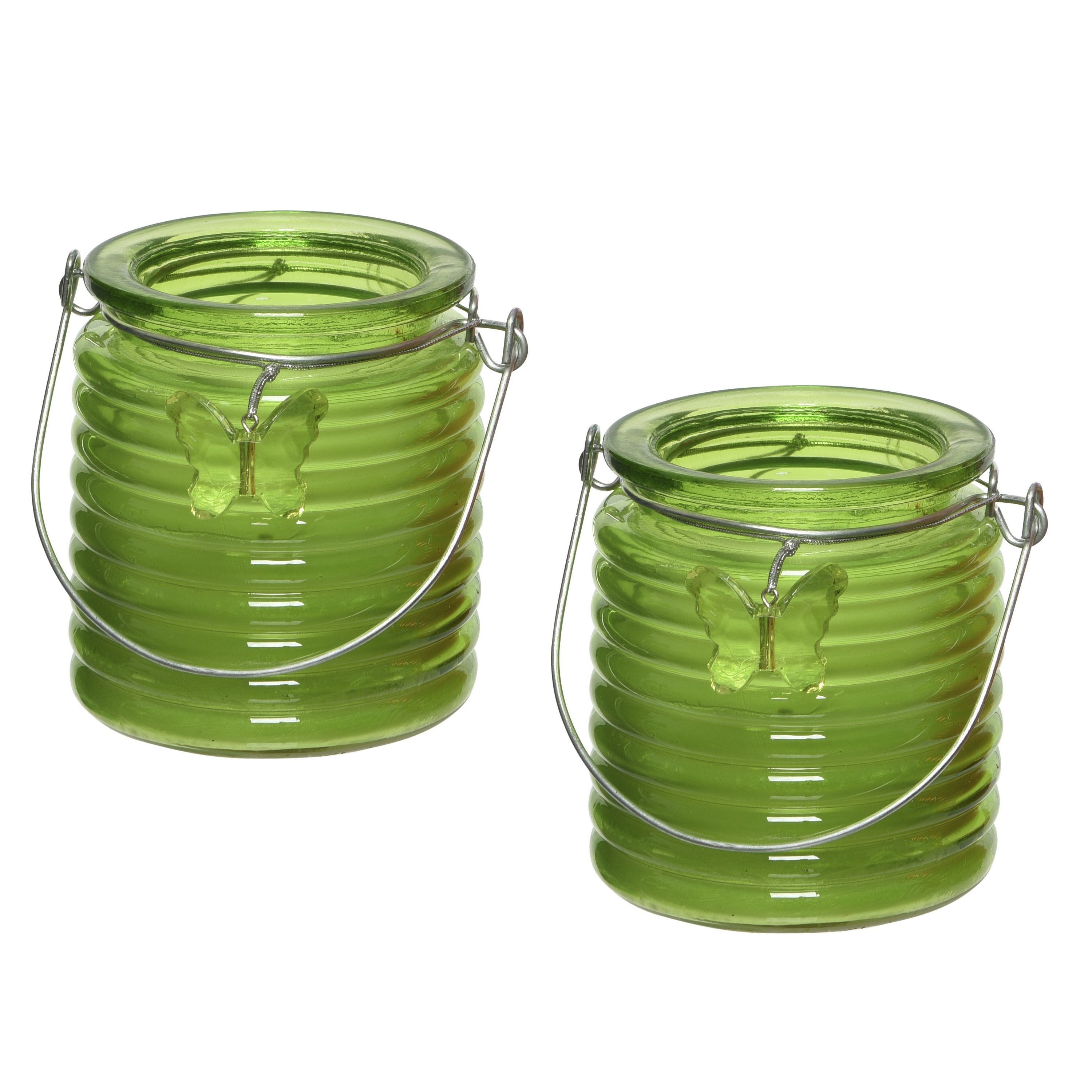 Decoris Citronella kaars - 3x - in windlicht - groen - 20 branduren - citrusgeur -