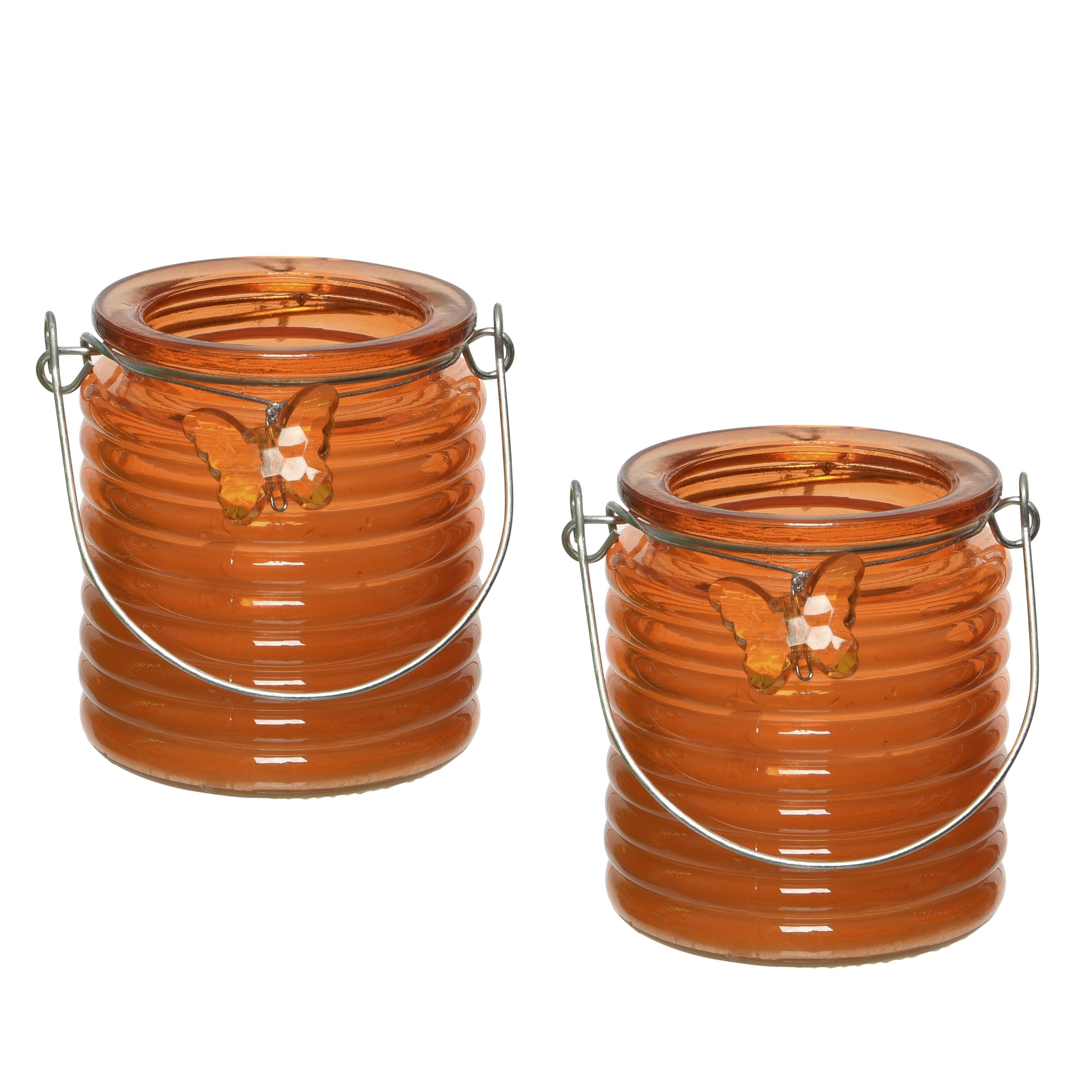 Decoris Citronella kaars - 5x - in windlicht - oranje - 20 branduren - citrusgeur -