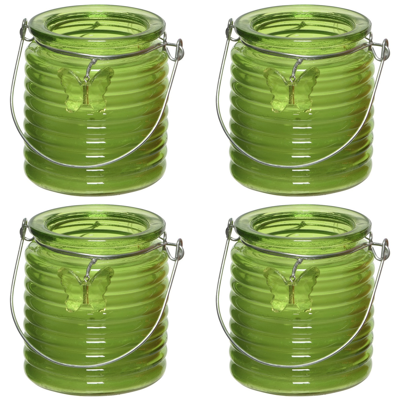 Decoris Citronella kaars - 10x - in windlicht - groen - 20 branduren - citrusgeur -