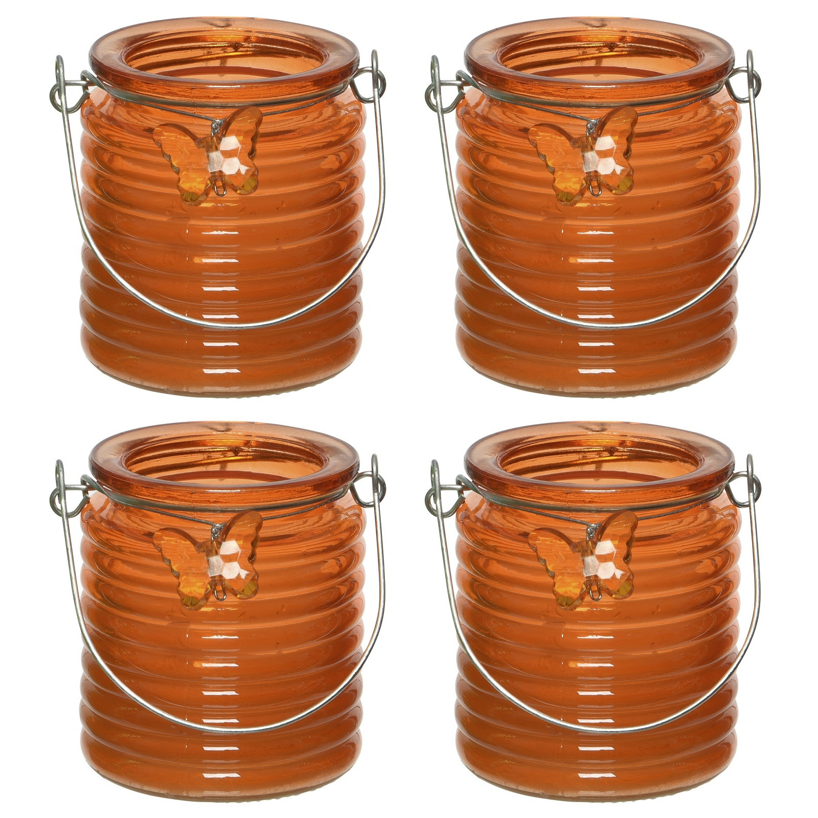 Decoris Citronella kaars - 10x - in windlicht - oranje - 20 branduren - citrusgeur -