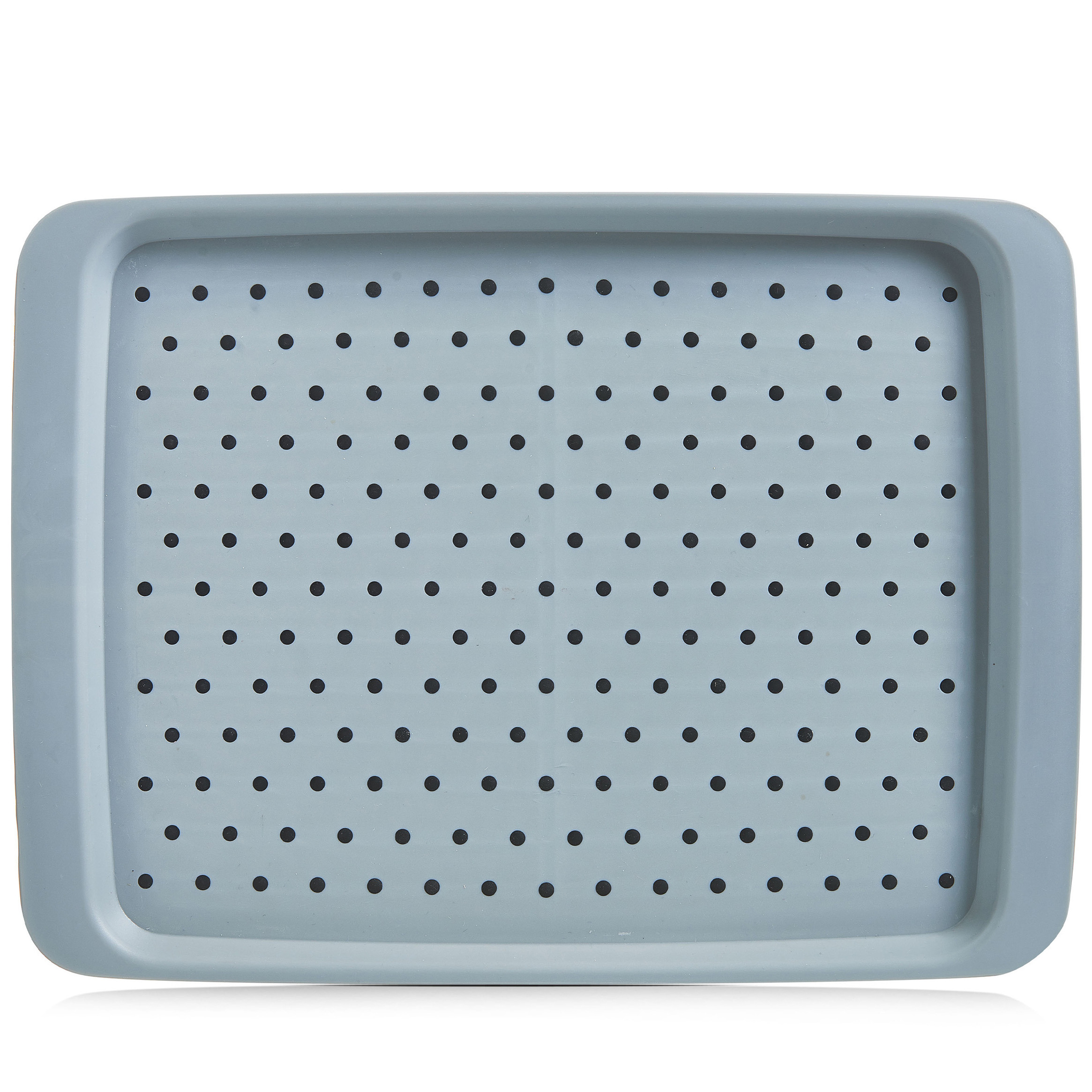Zeller Dienblad - antislip - blauw - kunststof - 35 x 26 cm -