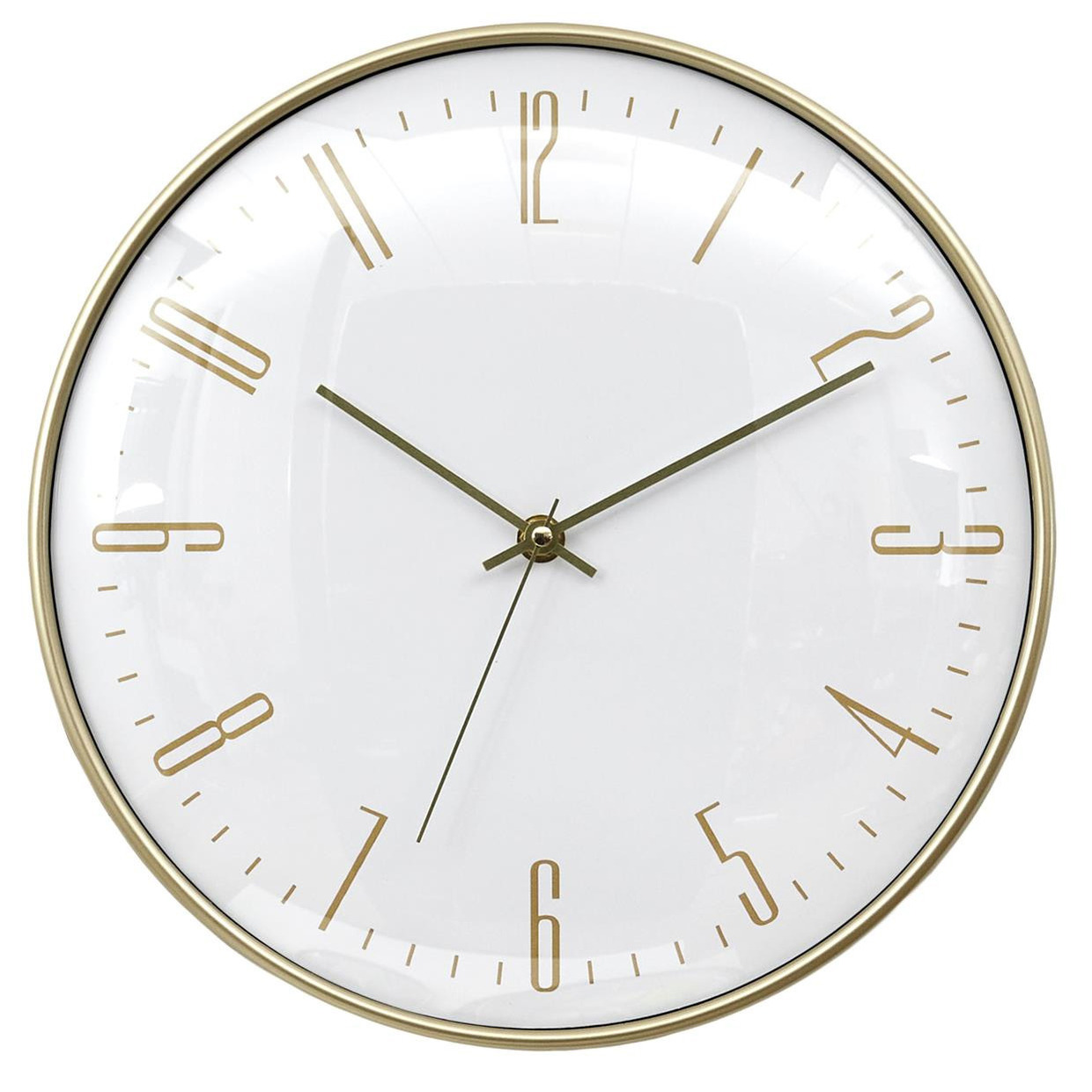 Home Deco Factory stille wandklok - goud/wit - D30 cm -