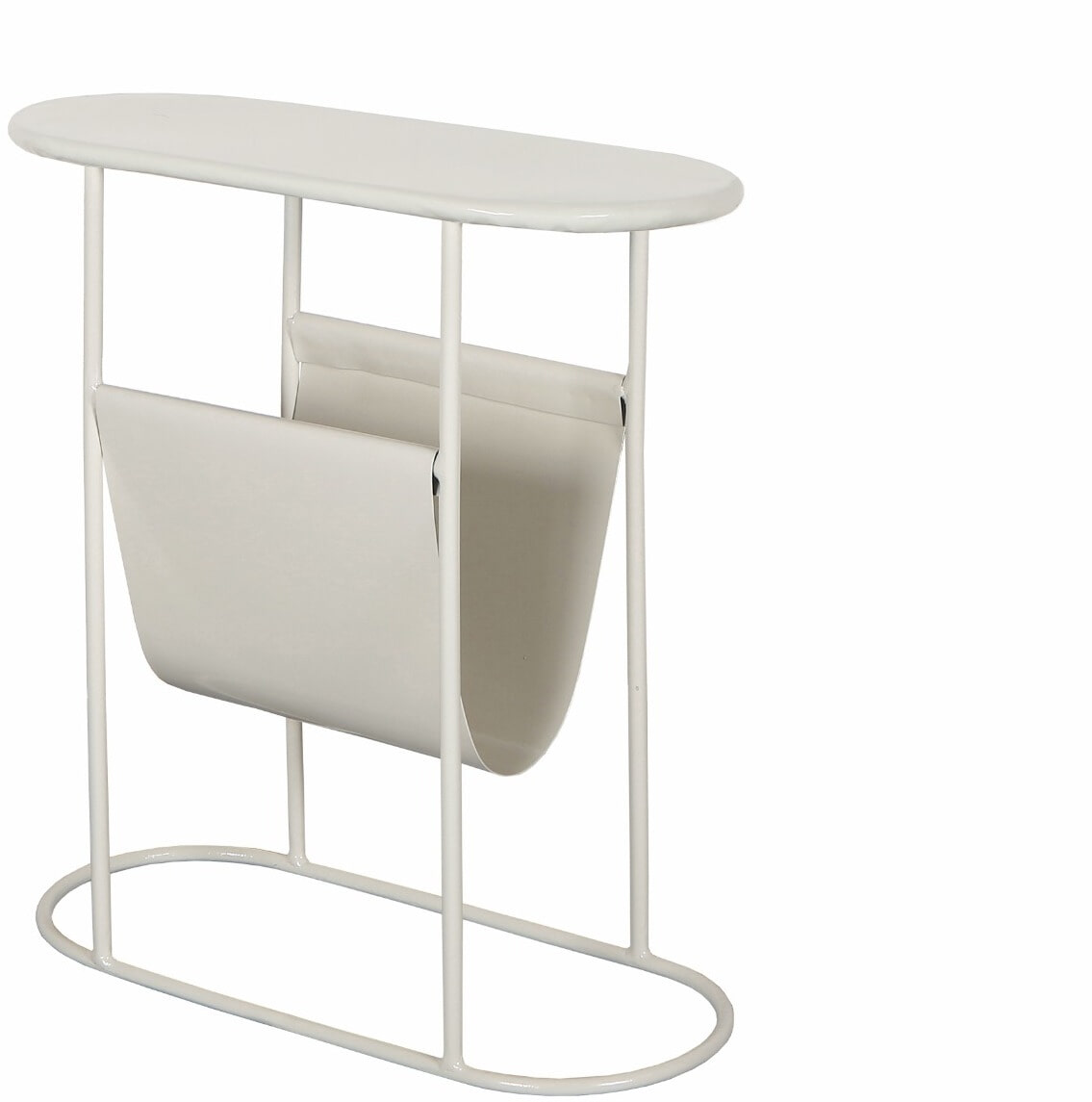 Brix Ovale Bijzettafel Luna Met tijdschriftenhouder - Beige