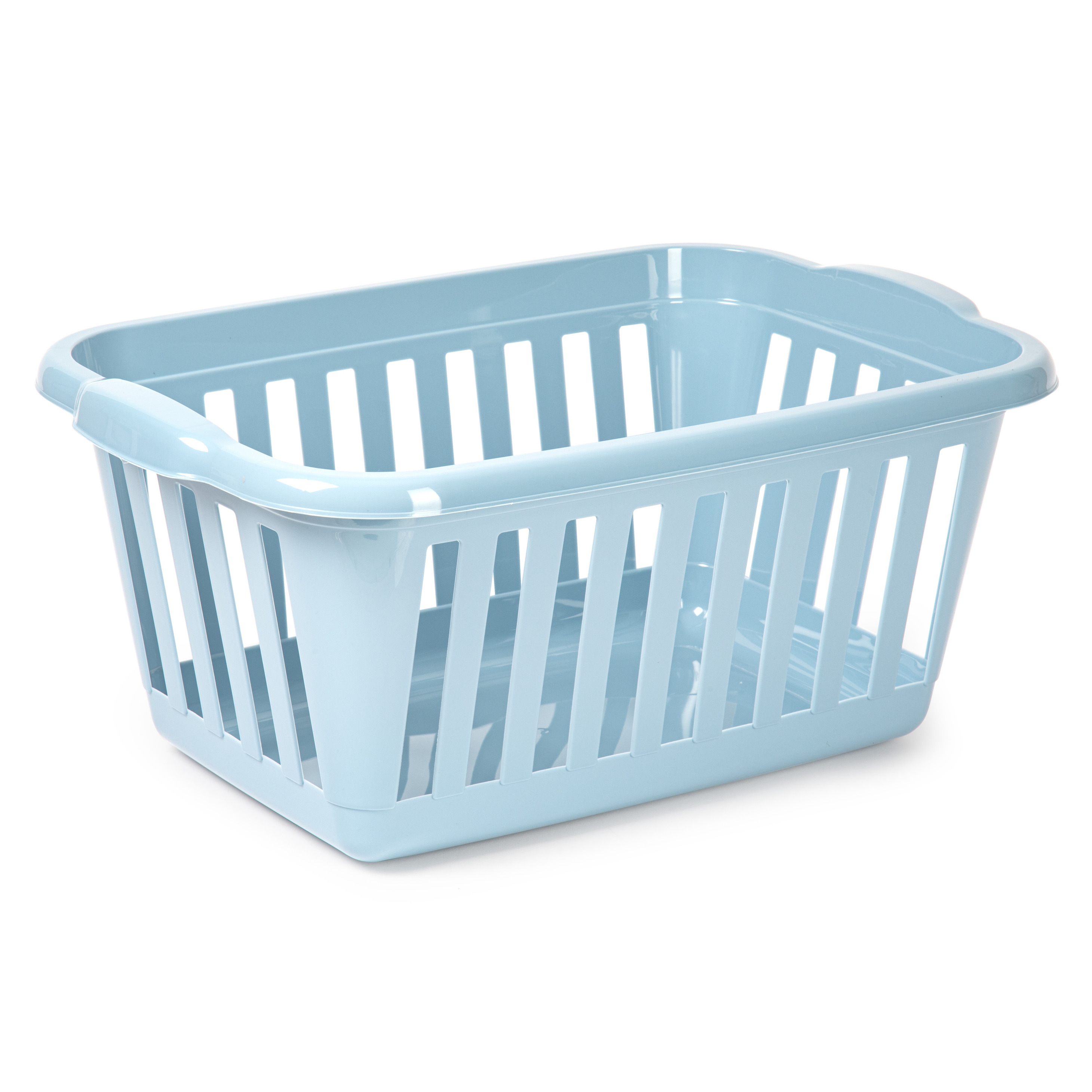 PlasticForte Wasmand - blauw - kunststof - liter - 60 x x 26 cm - manden voor wasgoed - huishouden -