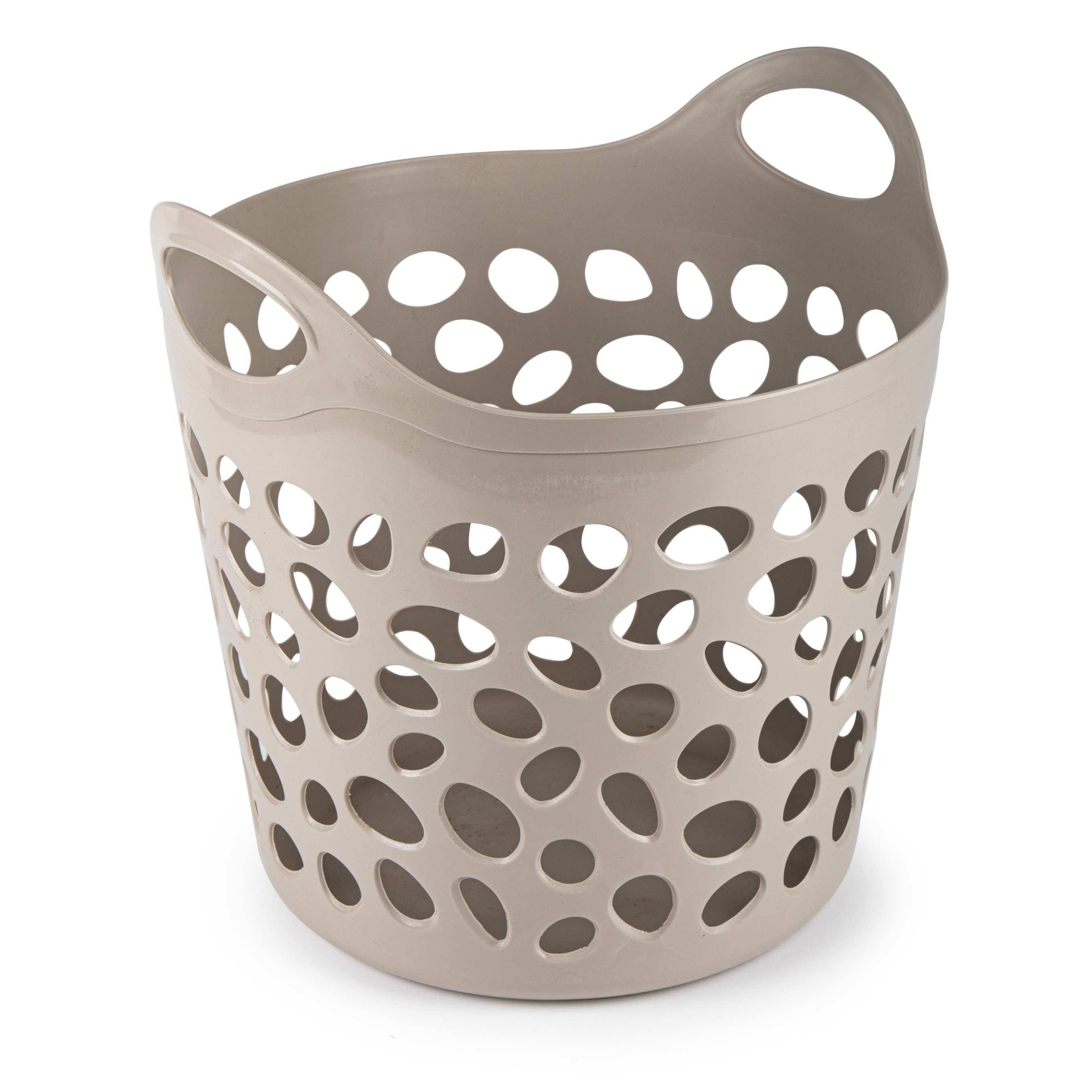 PlasticForte Flexibele wasmand/opbergmand - rond - beige - 35 liter - D40 x H39 cm -