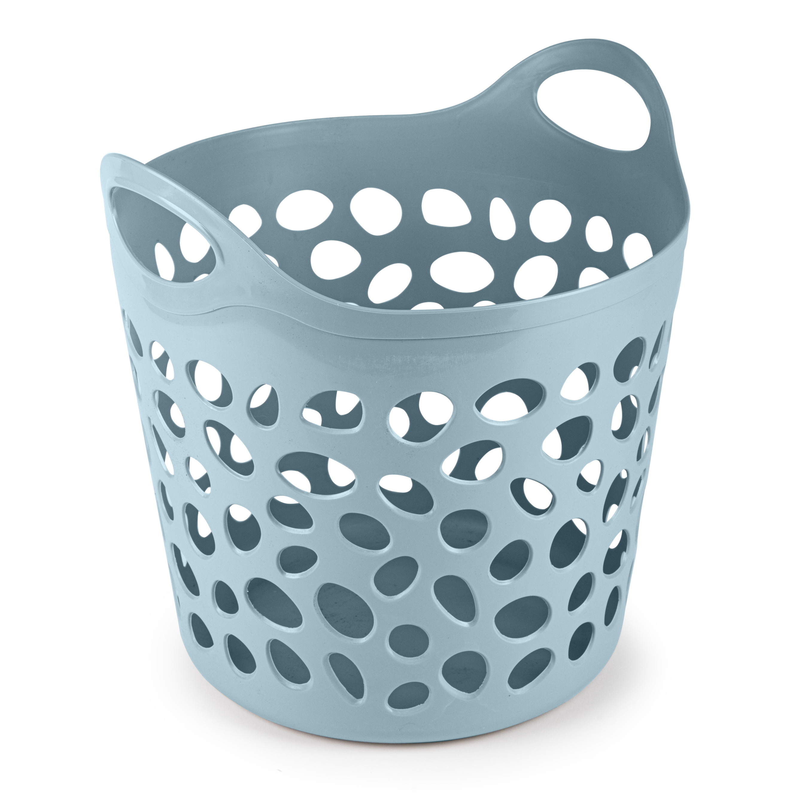 PlasticForte Flexibele wasmand/opbergmand - rond - blauw - 35 liter - D40 x H39 cm -