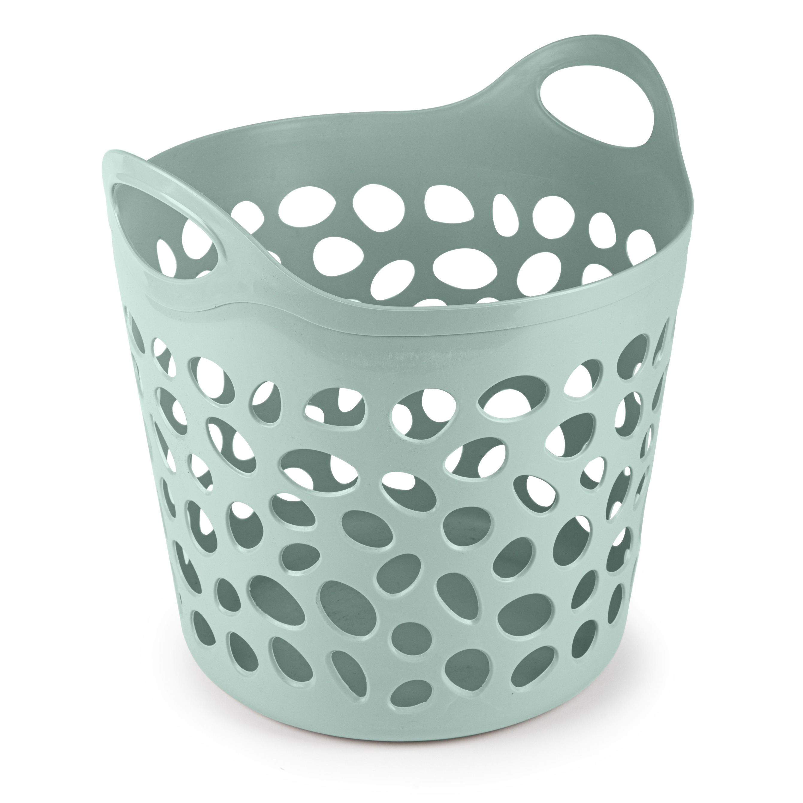 PlasticForte Flexibele wasmand/opbergmand - rond - groen - 35 liter - D40 x H39 cm -