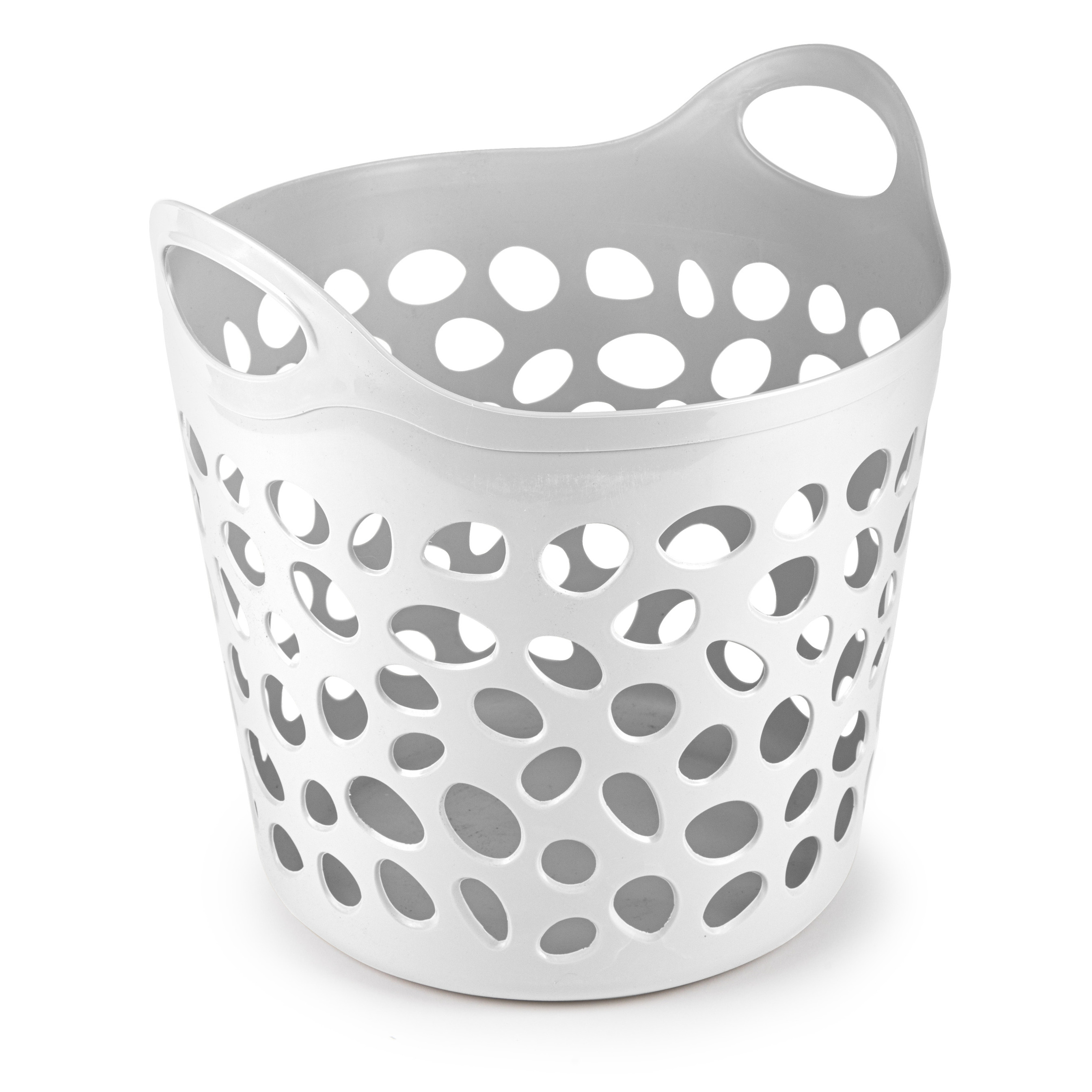 PlasticForte Flexibele wasmand/opbergmand - rond - wit - 35 liter - D40 x H39 cm -