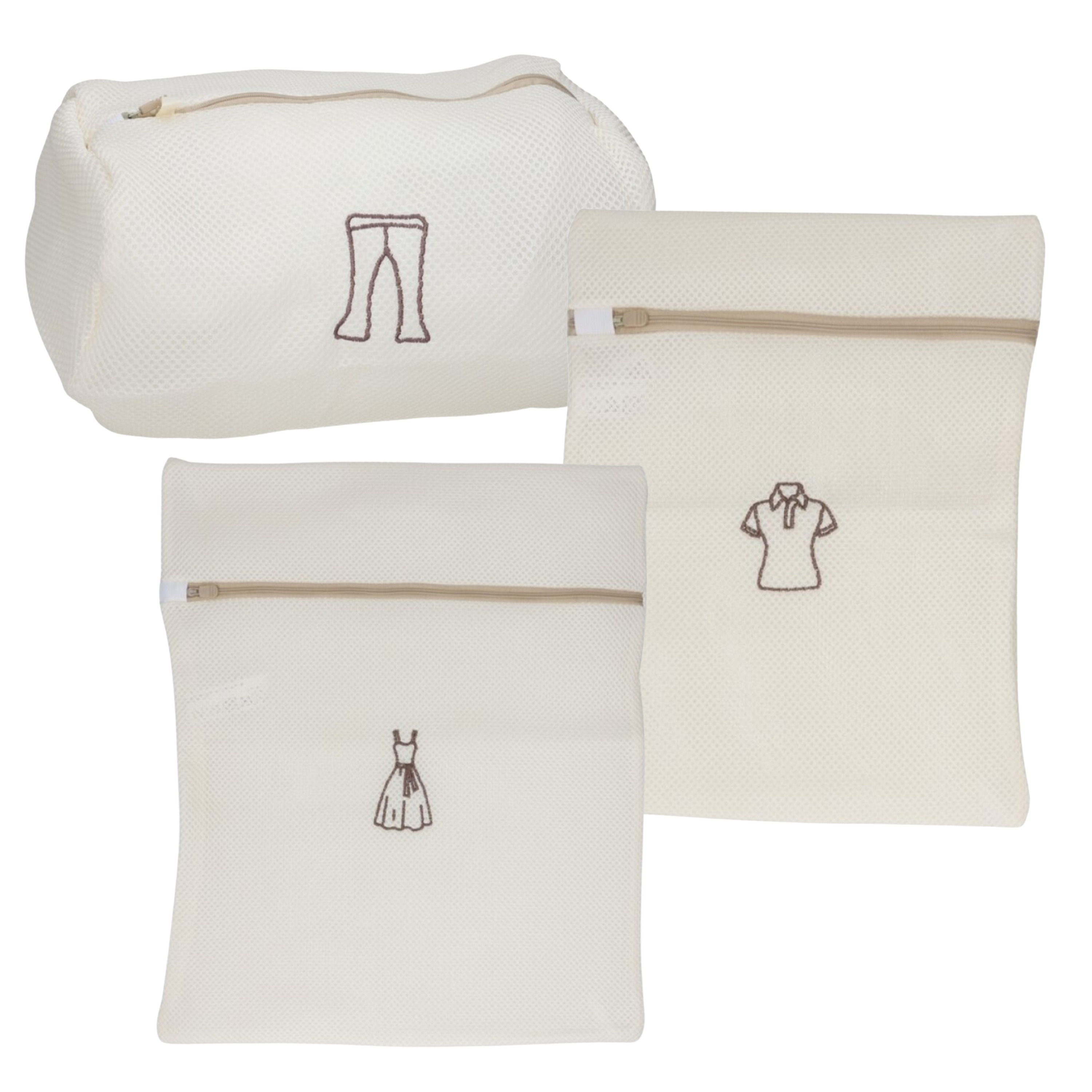 Gerimport waszakken Iris set - 3 formaten - voor delicaat wasgoed - lingerie/bh waszak -