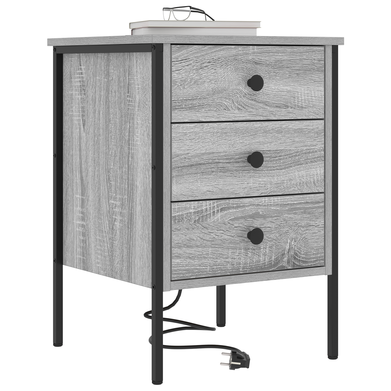 vidaXL Nachtkastje met lade Grijs sonoma 42 x 41 x 61 cm Bewerkt hout