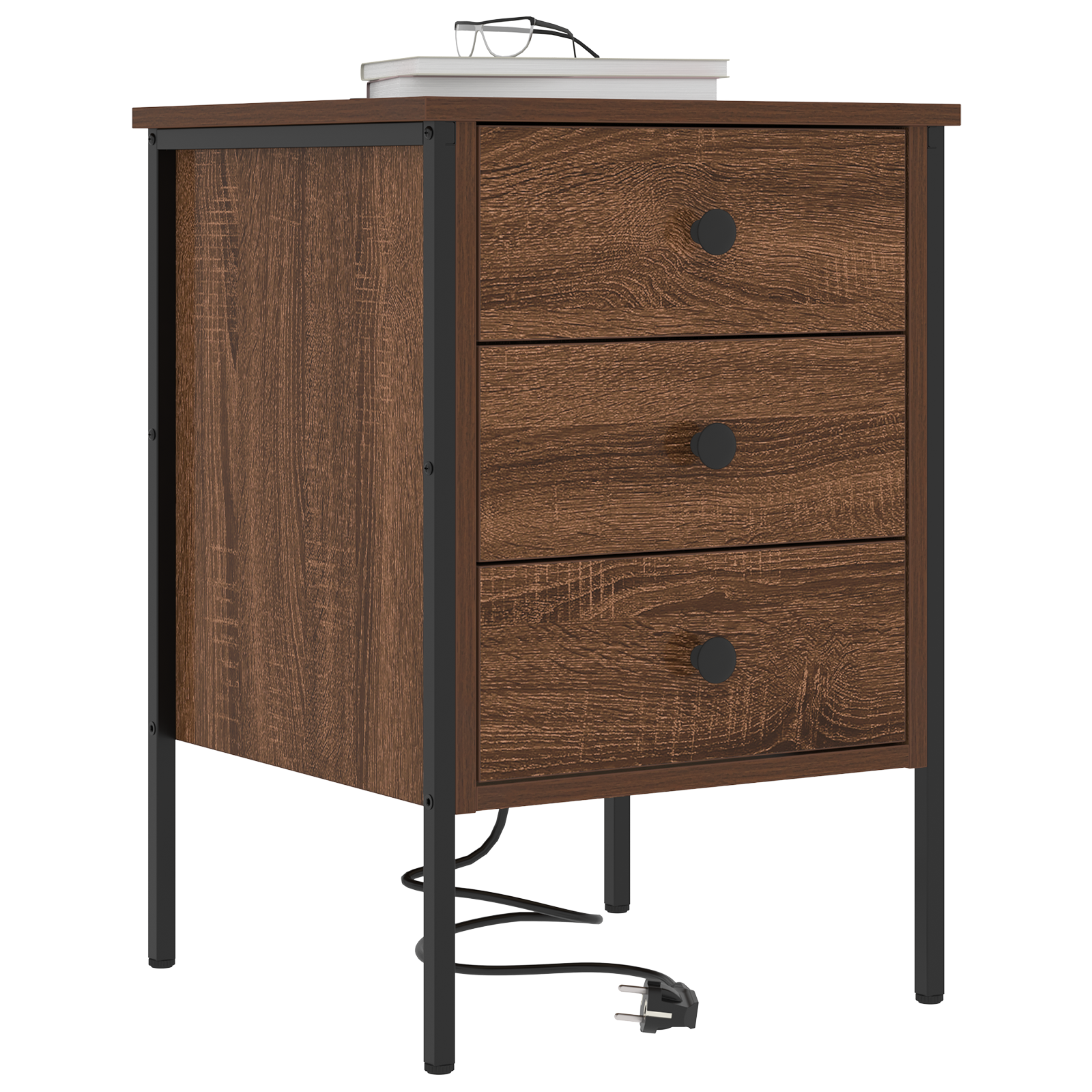 vidaXL Nachtkastje bruin eikenkleur 42 x 41 x 61 cm Bewerkt hout