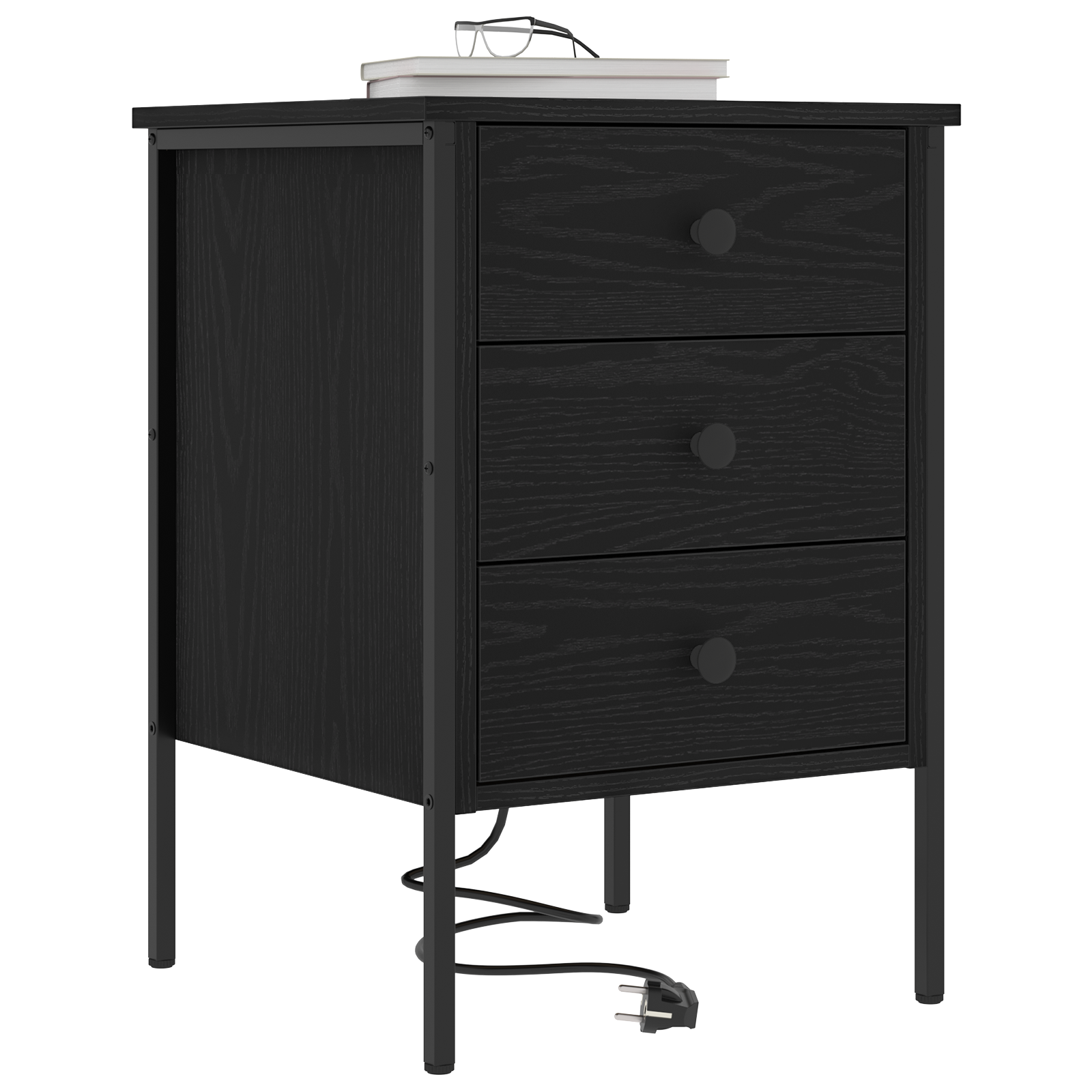 vidaXL Bedside kasten 2 pcs Zwart eiken 42 x 41 x 61 cm Bewerkt hout